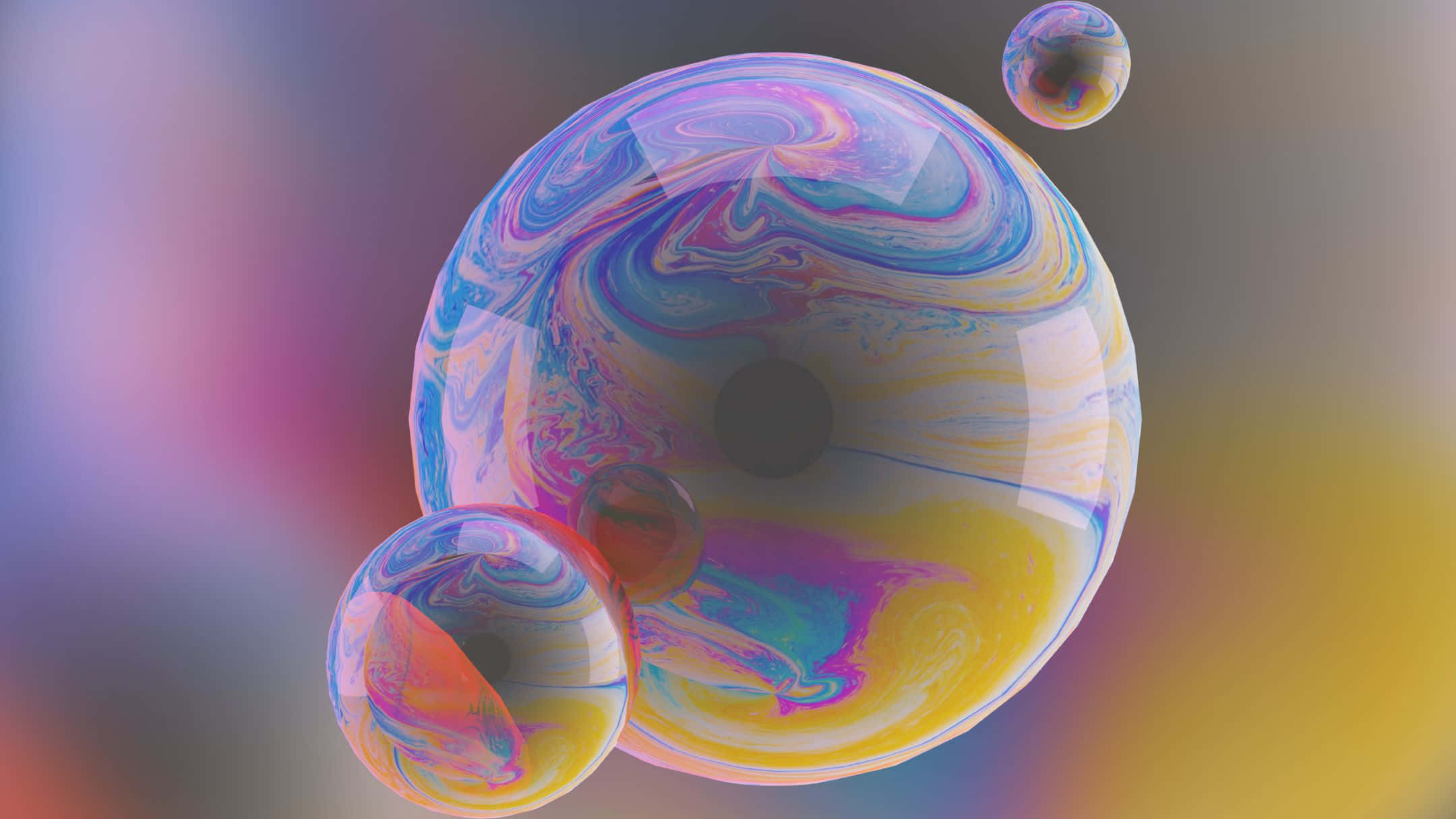 色彩繽紛的肥皂泡漩渦背景 壁紙