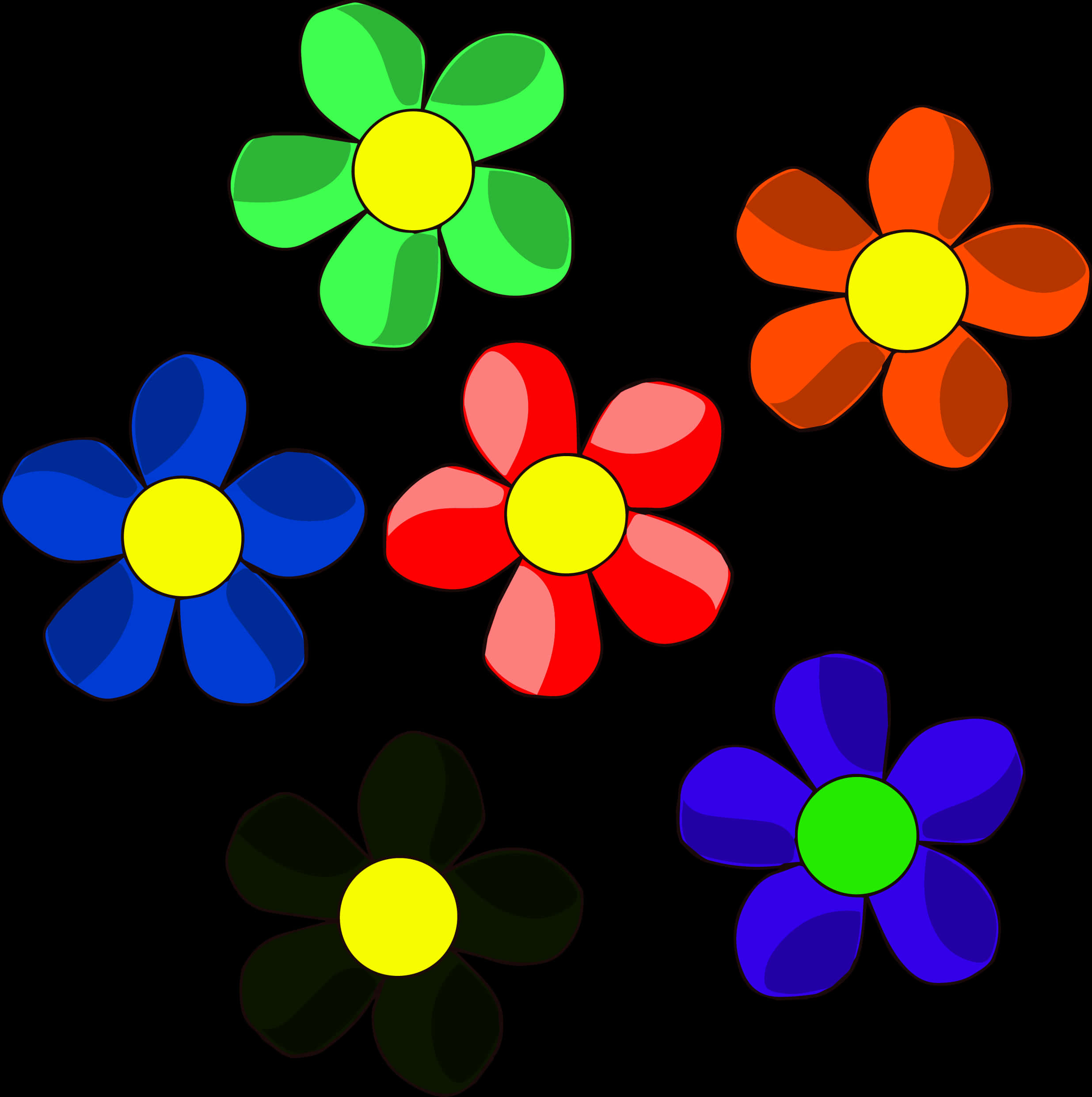 色彩繽紛雛菊花朵向量插圖 壁紙