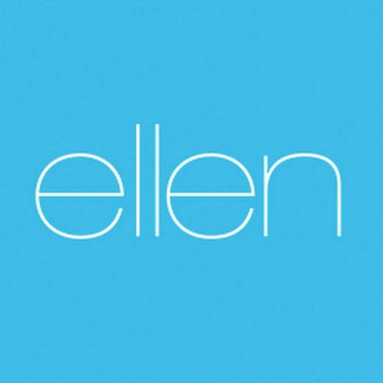 白色小寫文字在青色背景上顯示 'ellen'。