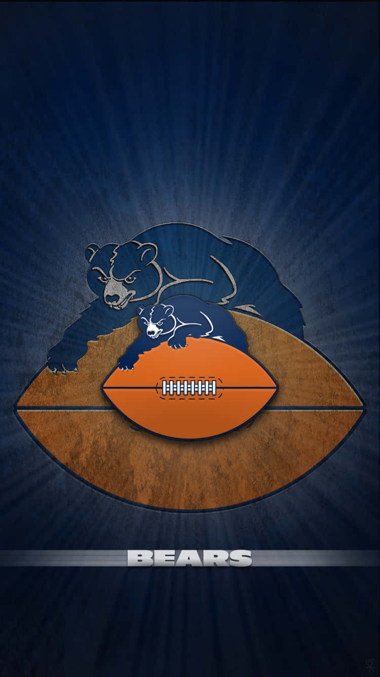 芝加哥熊隊標誌，兩隻熊在藍色背景上跳過足球。