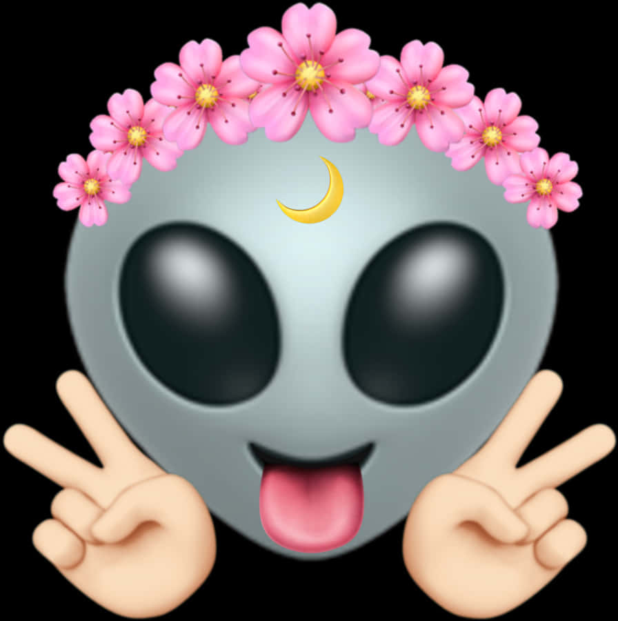 花冠外星人表情符號 壁紙