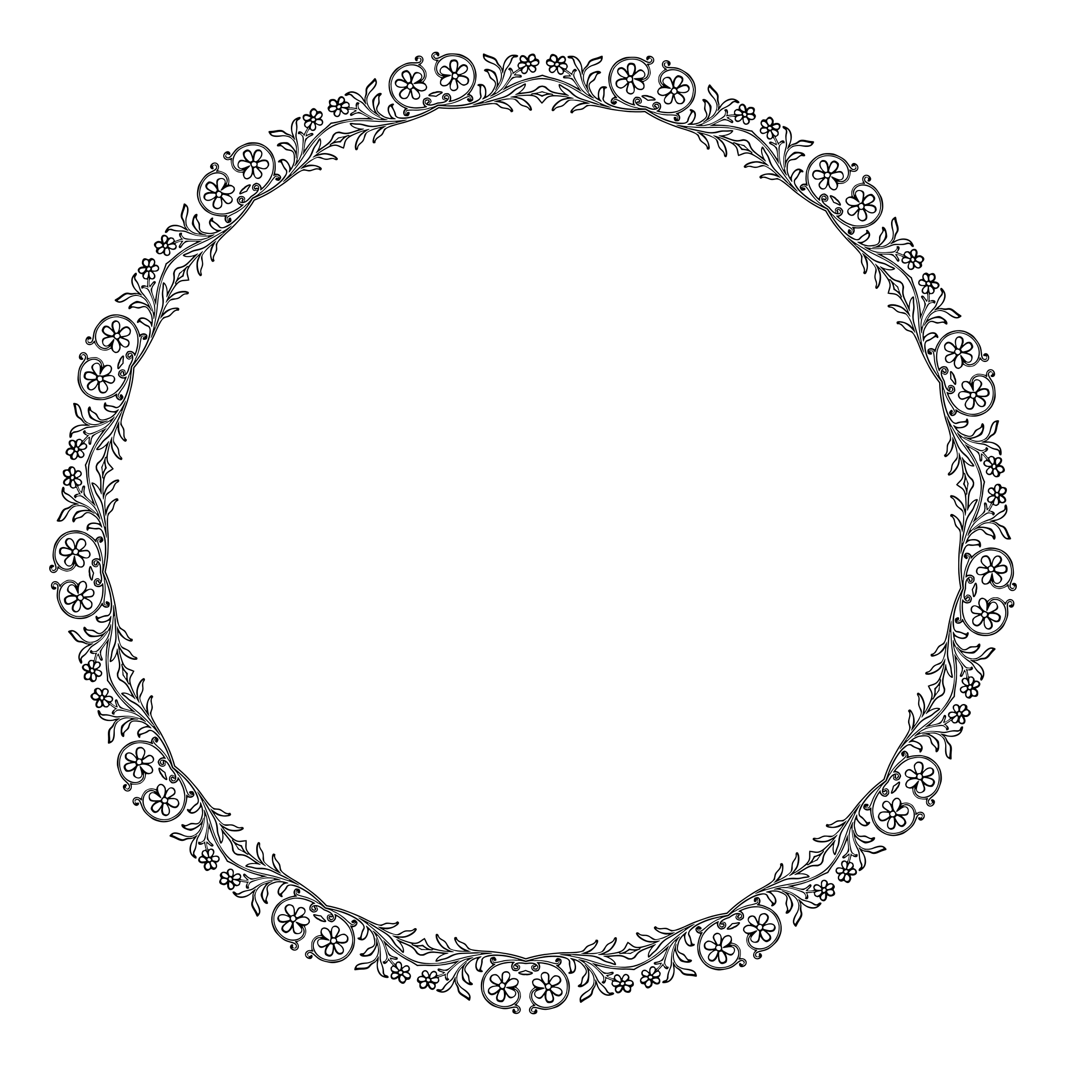 花卉圓框設計 壁紙