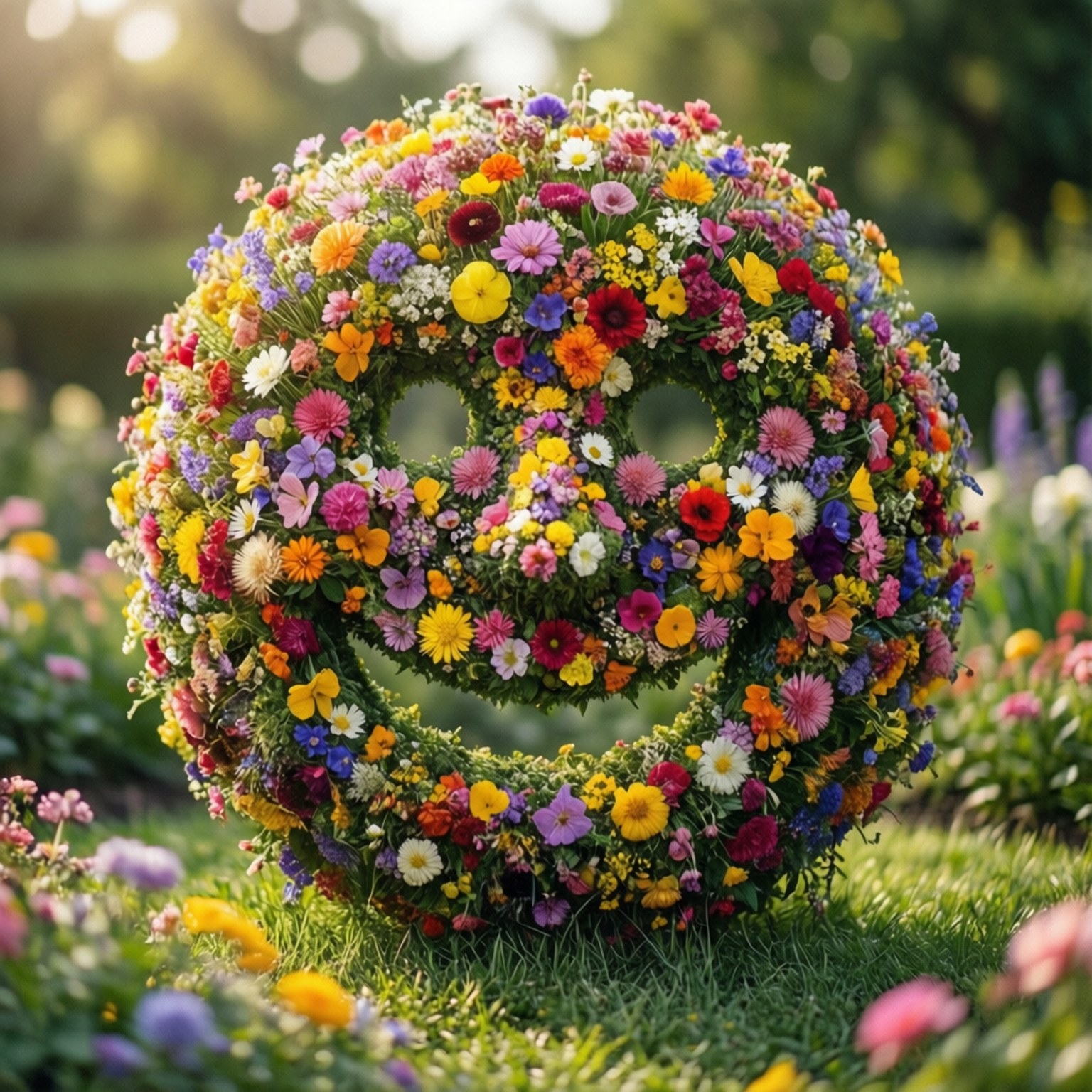 花卉笑臉花園 壁紙
