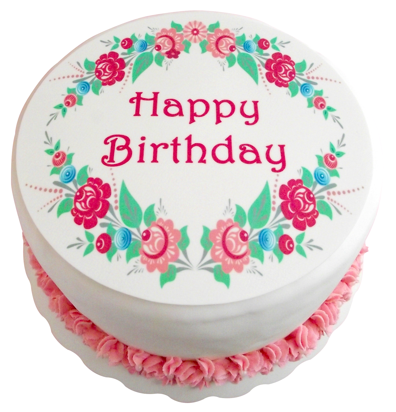 花卉裝飾生日蛋糕 壁紙
