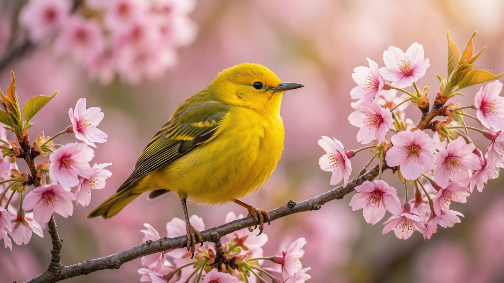 花枝棲鳥 壁紙