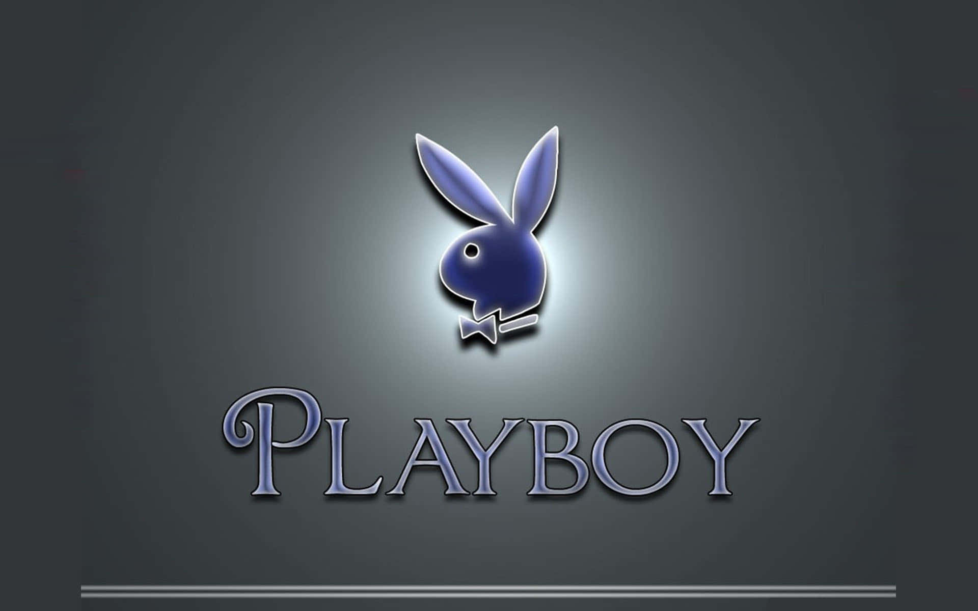 深灰色背景上帶有兔子和文字的Playboy標誌