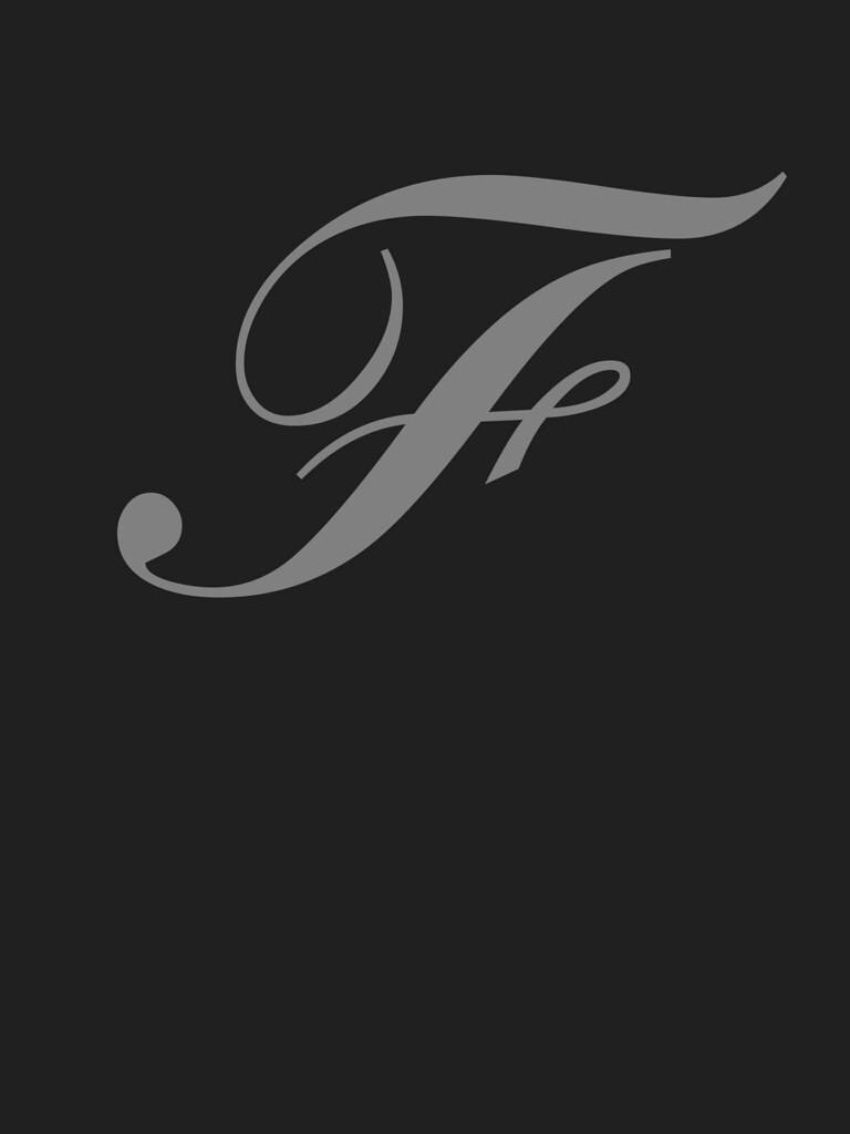 優雅的灰色字體字母F在深灰色背景上