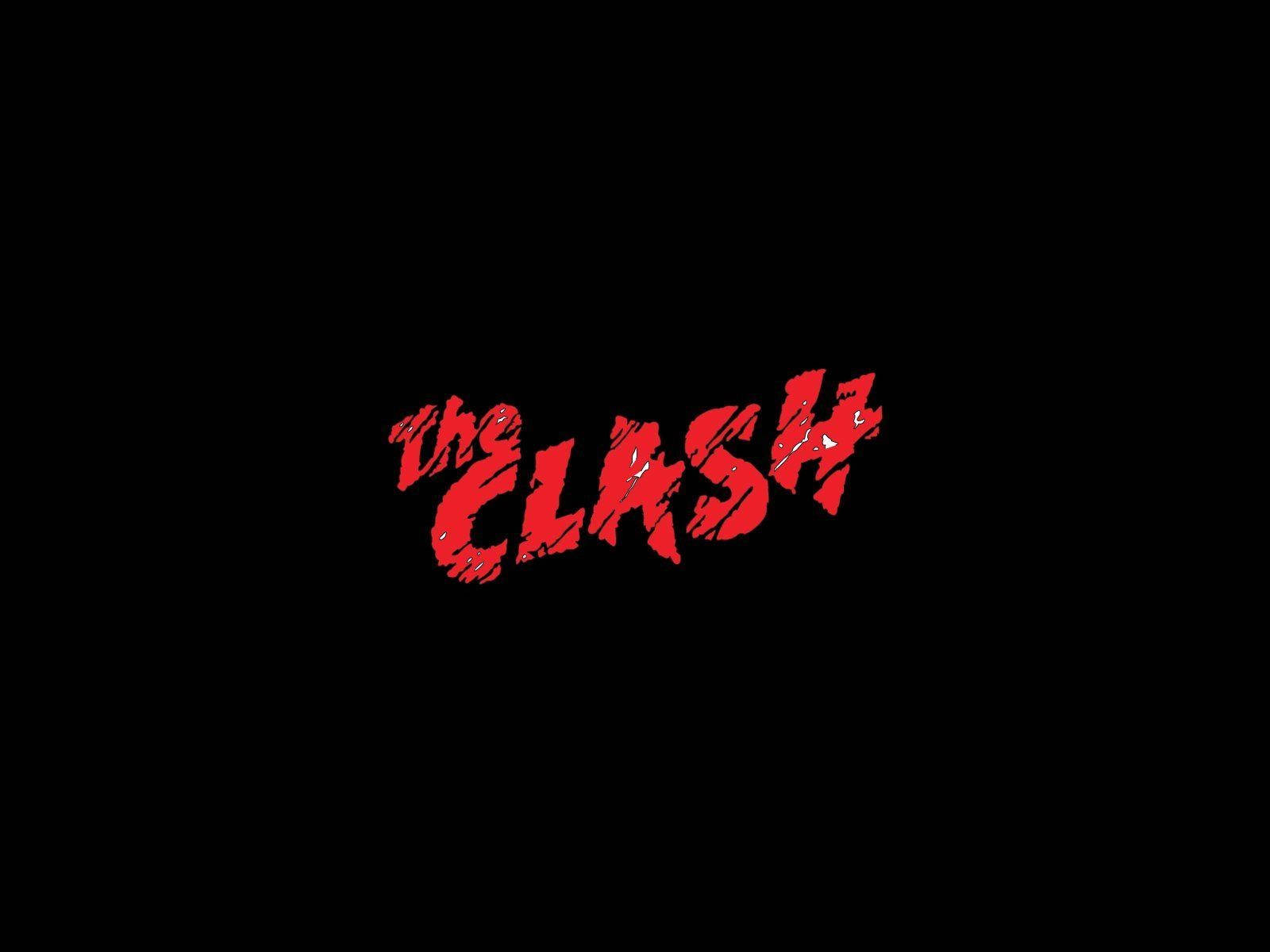 黑色背景上紅色風格文字「the CLASH」。