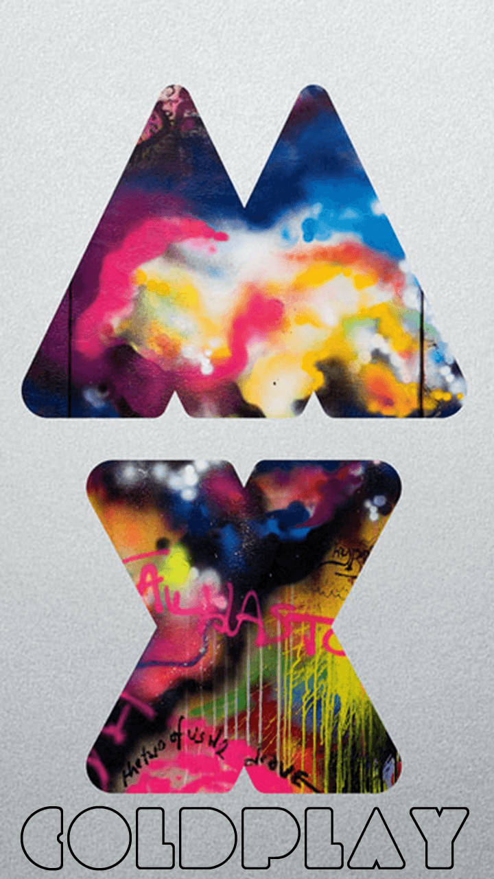 塗鴉風格的抽象藝術形成字母 M 和 X，下方有 Coldplay 文字。