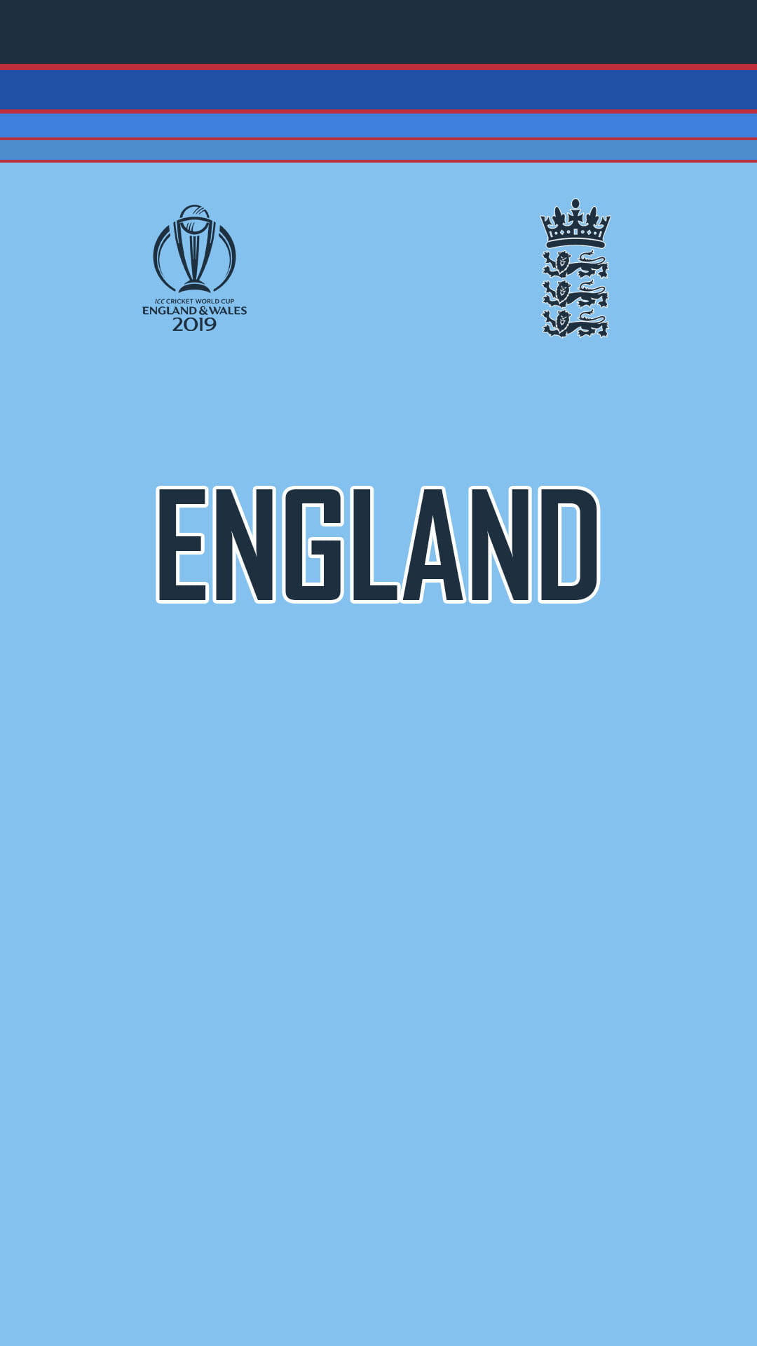 英格蘭板球隊2019年世界盃標誌和徽章在藍色背景上