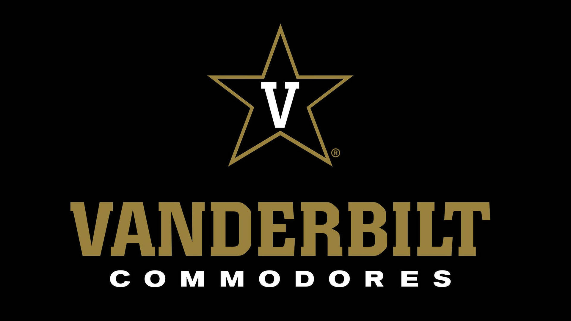 Vanderbilt Commodores 標誌，帶有金色星星和黑色背景上的文字