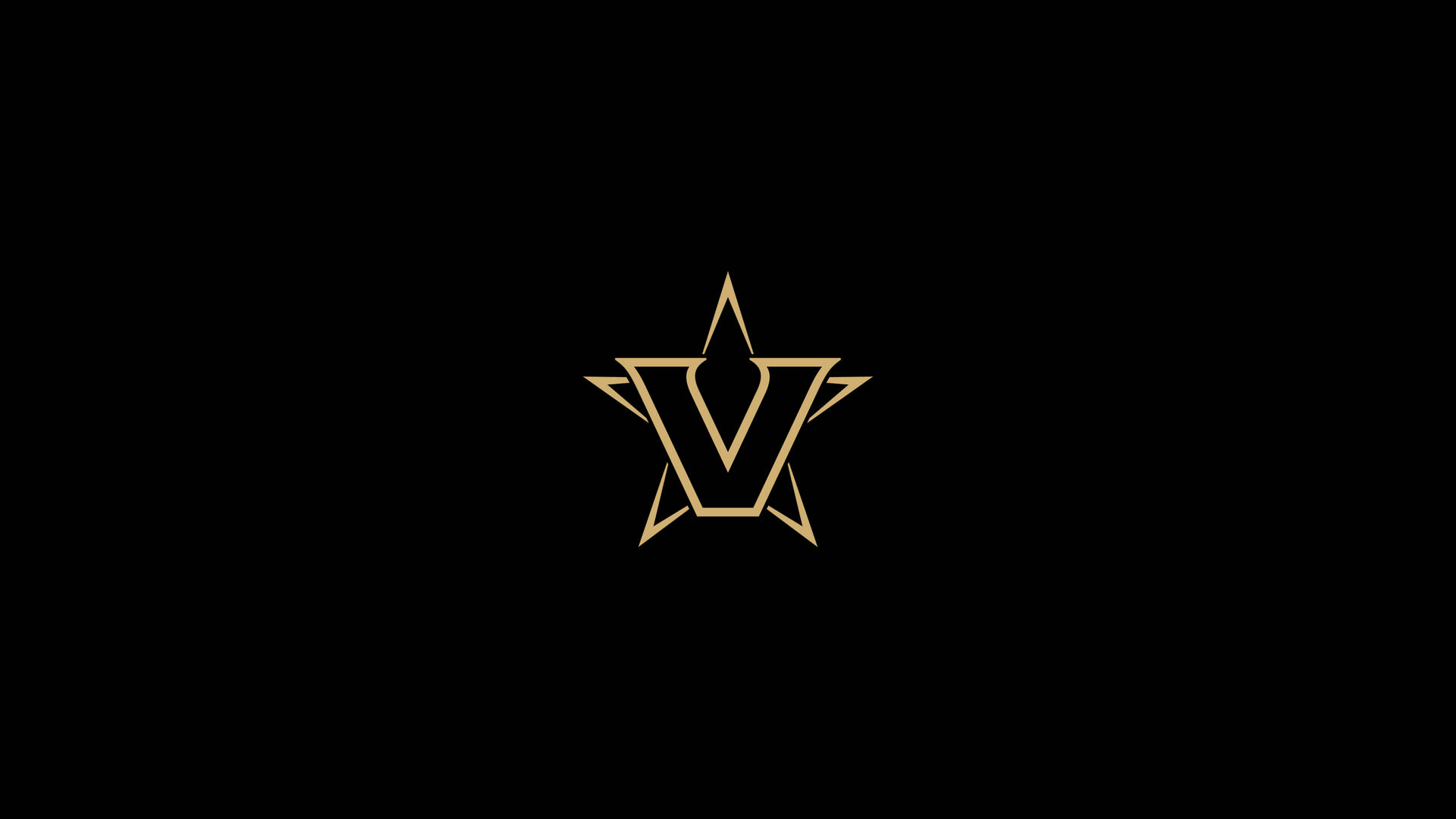 金色星星標誌，V形，黑色背景