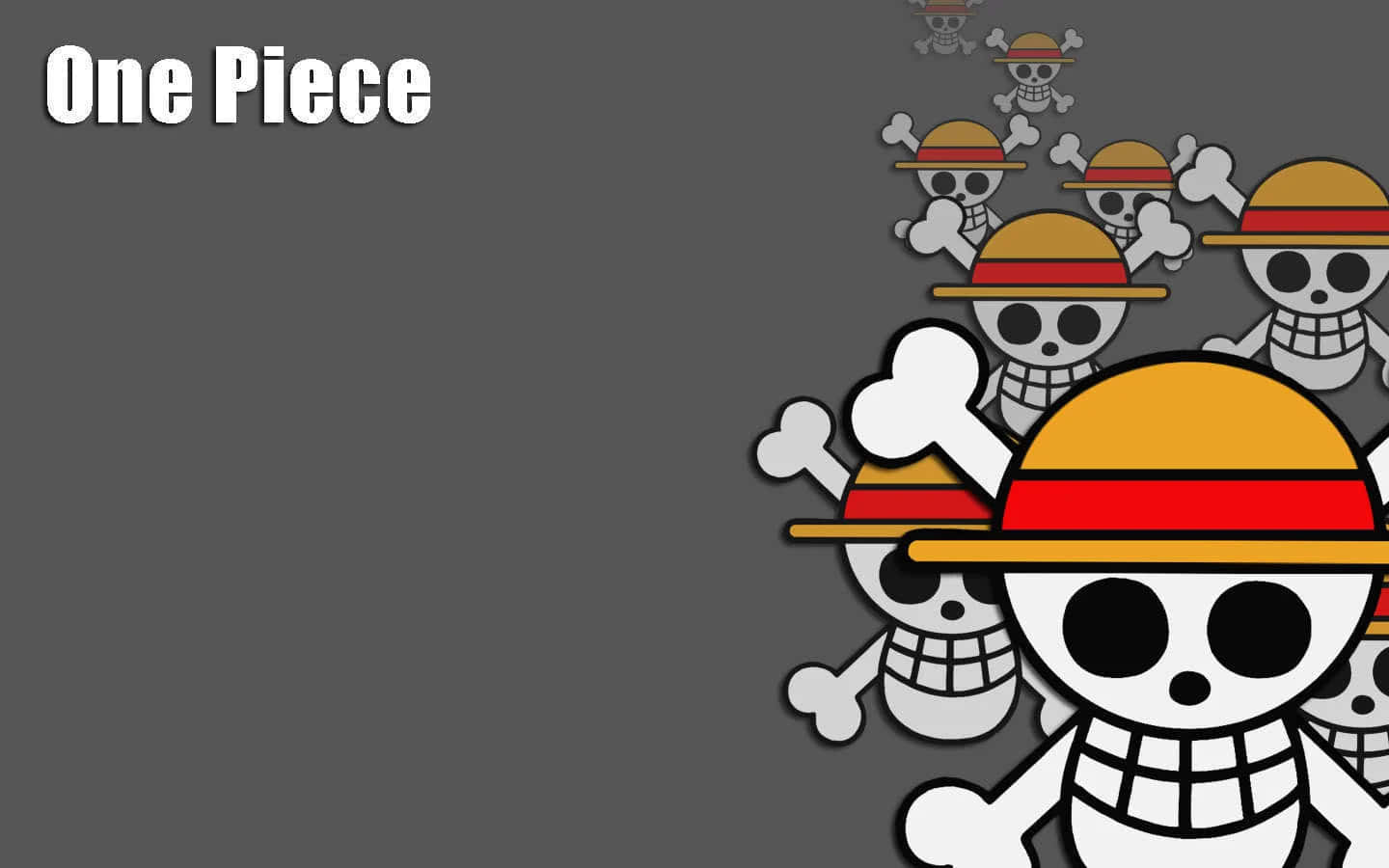 One Piece 骷髏頭和交叉骨標誌，帶有草帽圖案