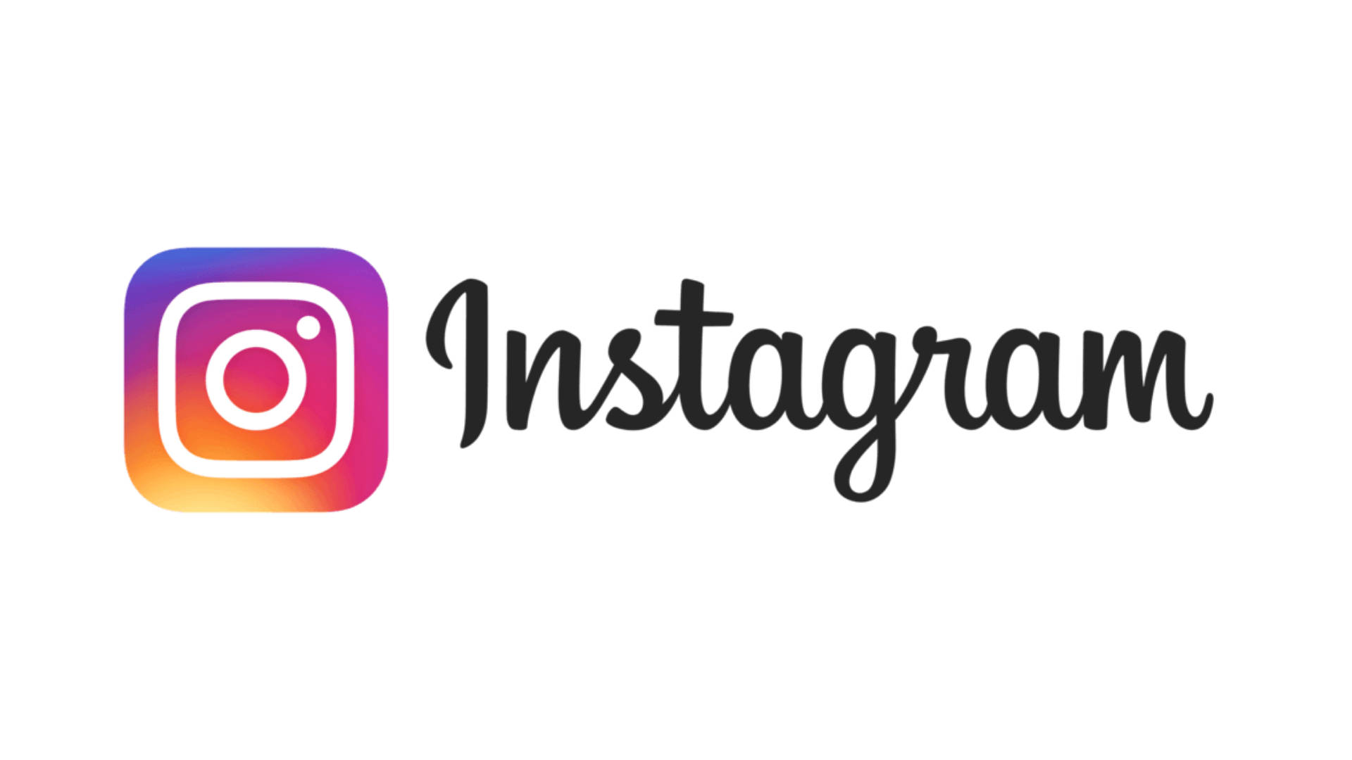 Instagram 應用程式標誌，帶有彩色漸變圖標和黑色手寫文字。