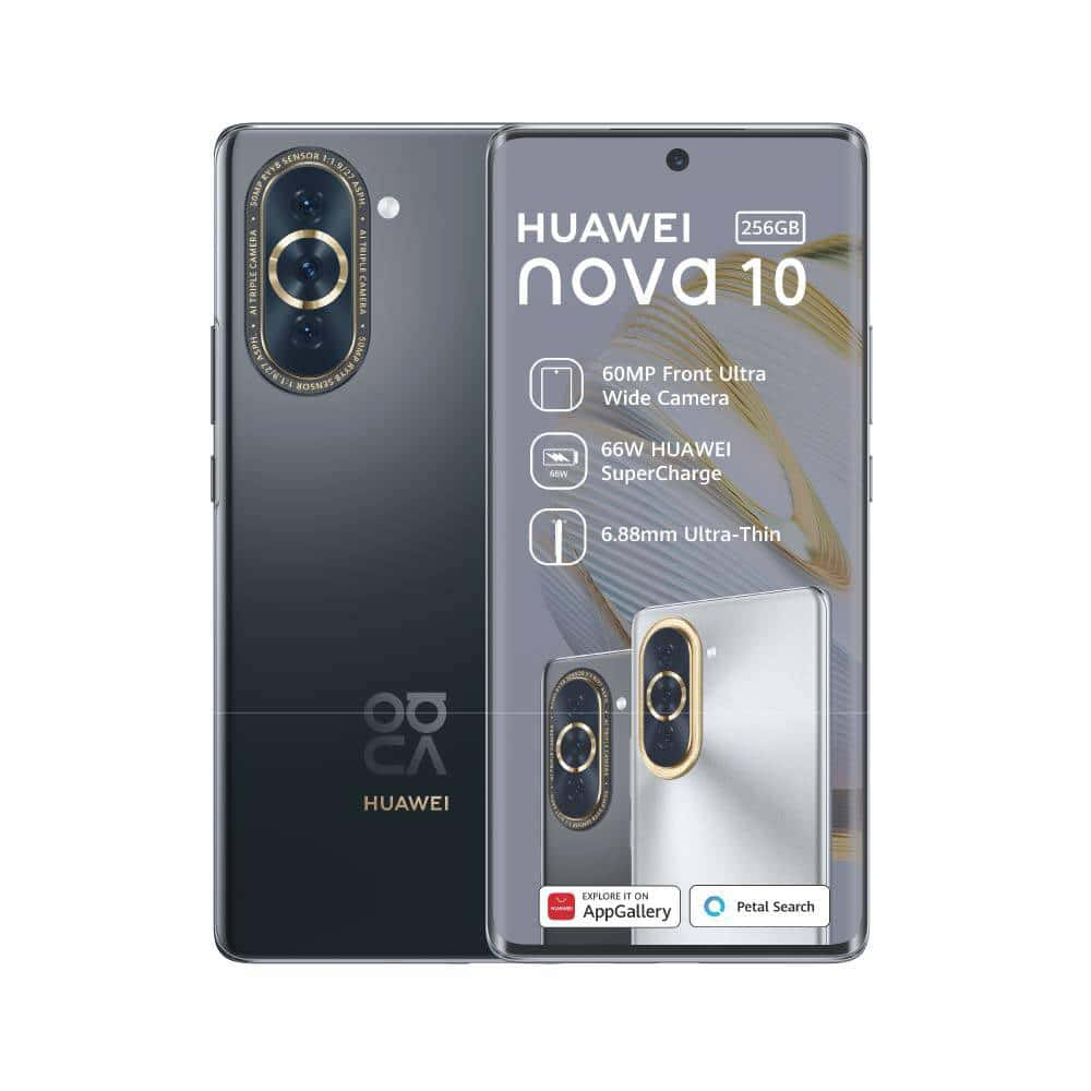 Huawei Nova 10智能手機展示其相機和時尚設計。