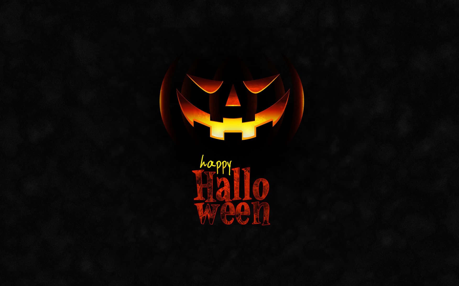 發光南瓜燈在深色背景上配有happy halloween文字