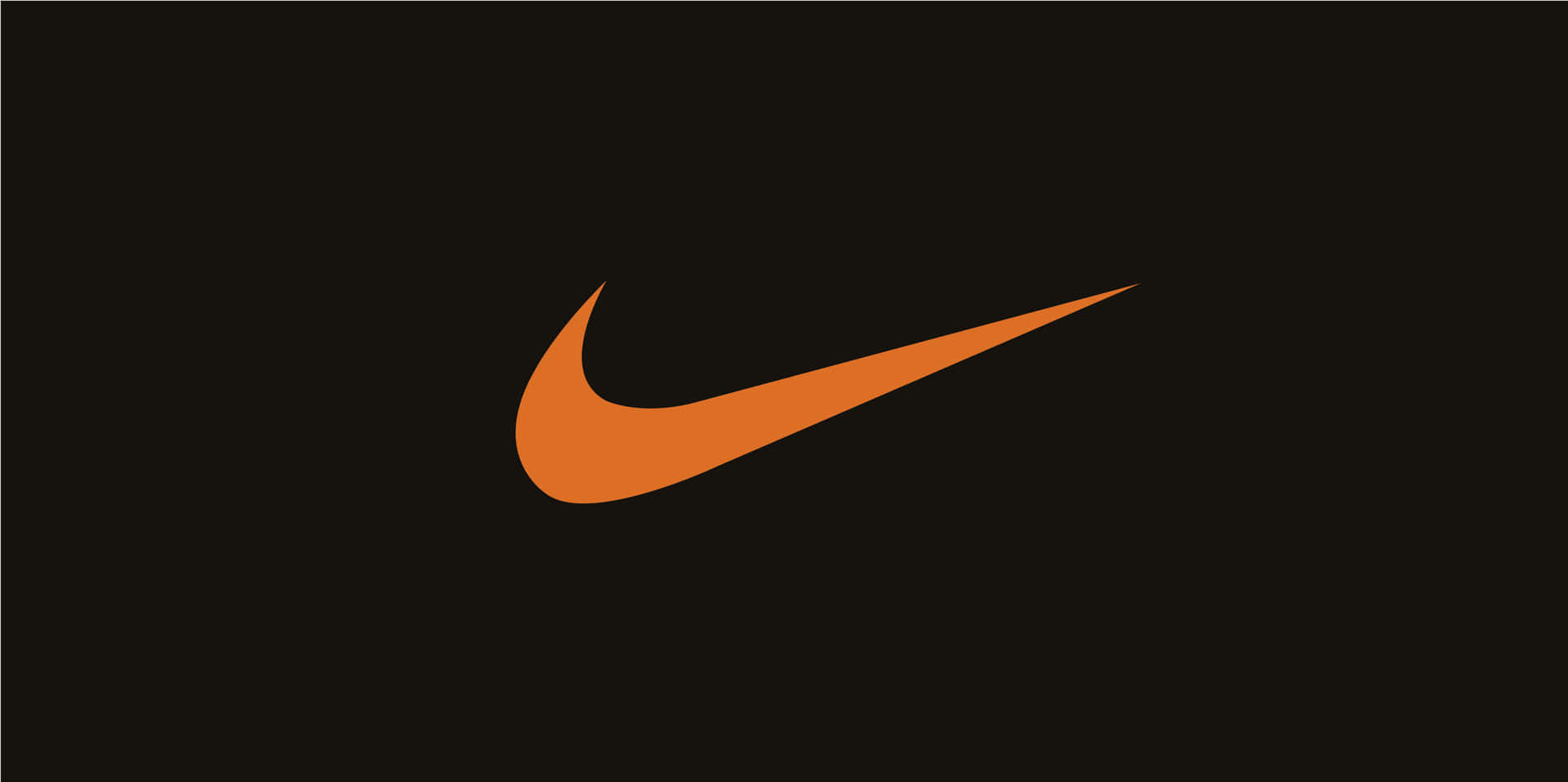 橙色Nike swoosh標誌在黑色背景上