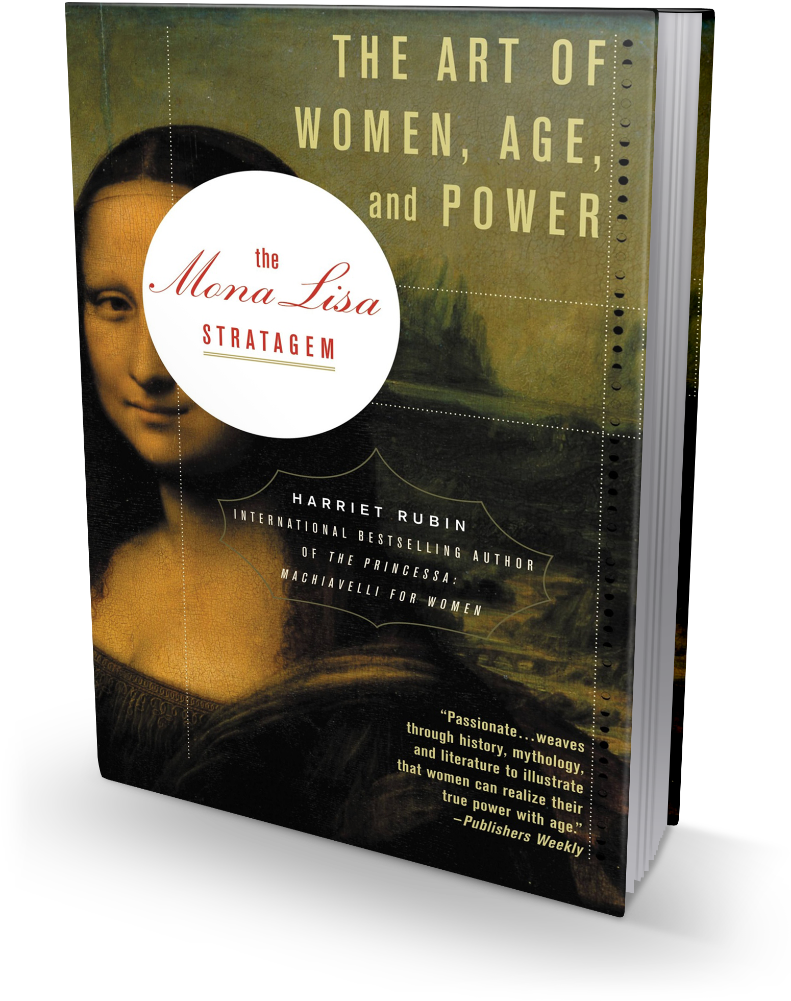 《蒙娜麗莎的策略》書封面 壁紙 — 一本名為《The Mona Lisa Stratagem》的書，封面印有褪色的蒙娜麗莎畫像，背景為柔和的綠色。