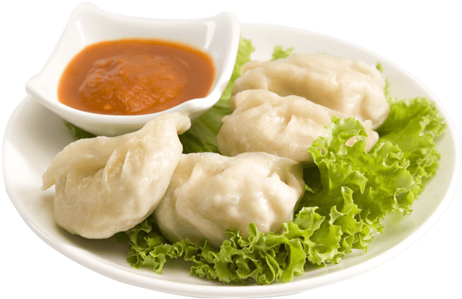 蒸餃子配醬汁 壁紙