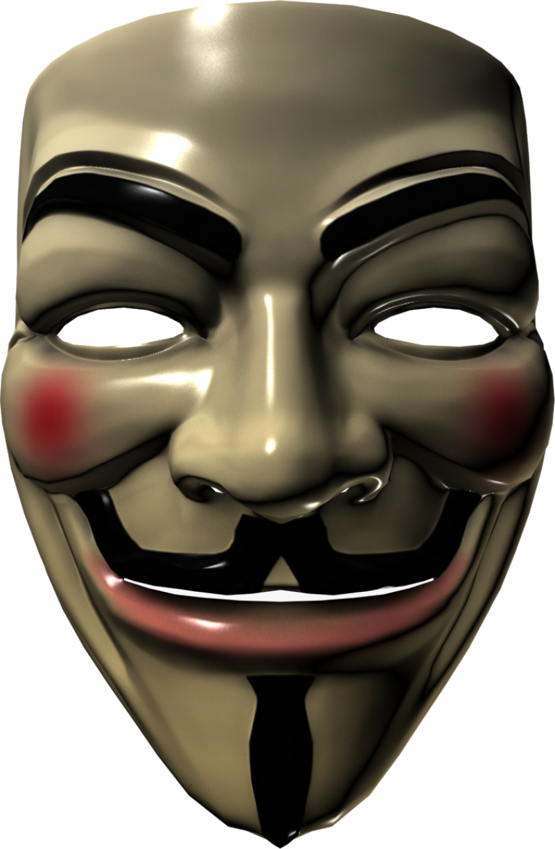 蓋伊·福克斯面具經典設計 壁紙 — 一個閃亮的銀色蓋伊·福克斯面具，帶有紅色臉頰和黑色眼孔，背景為黑色。