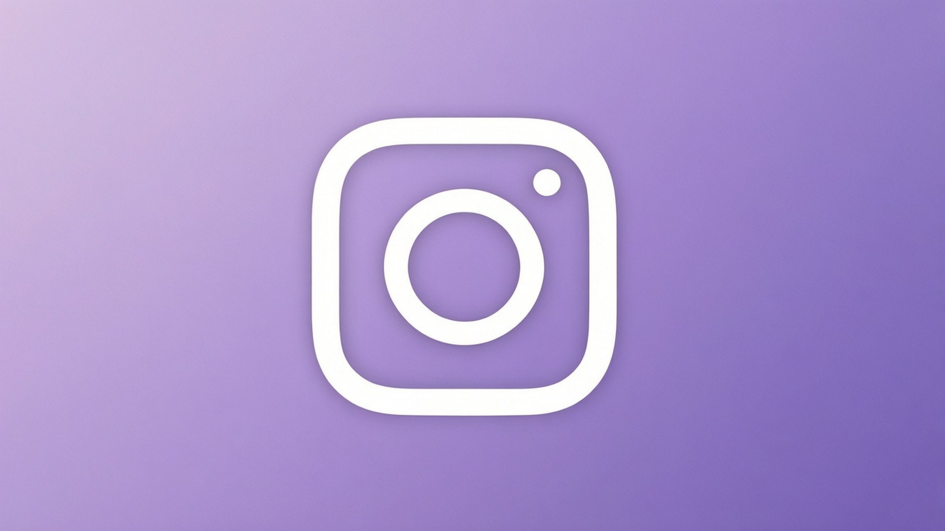 薰衣草極簡標誌 壁紙 — 一個簡約的白色Instagram標誌，居中於柔和的紫色漸變背景上。