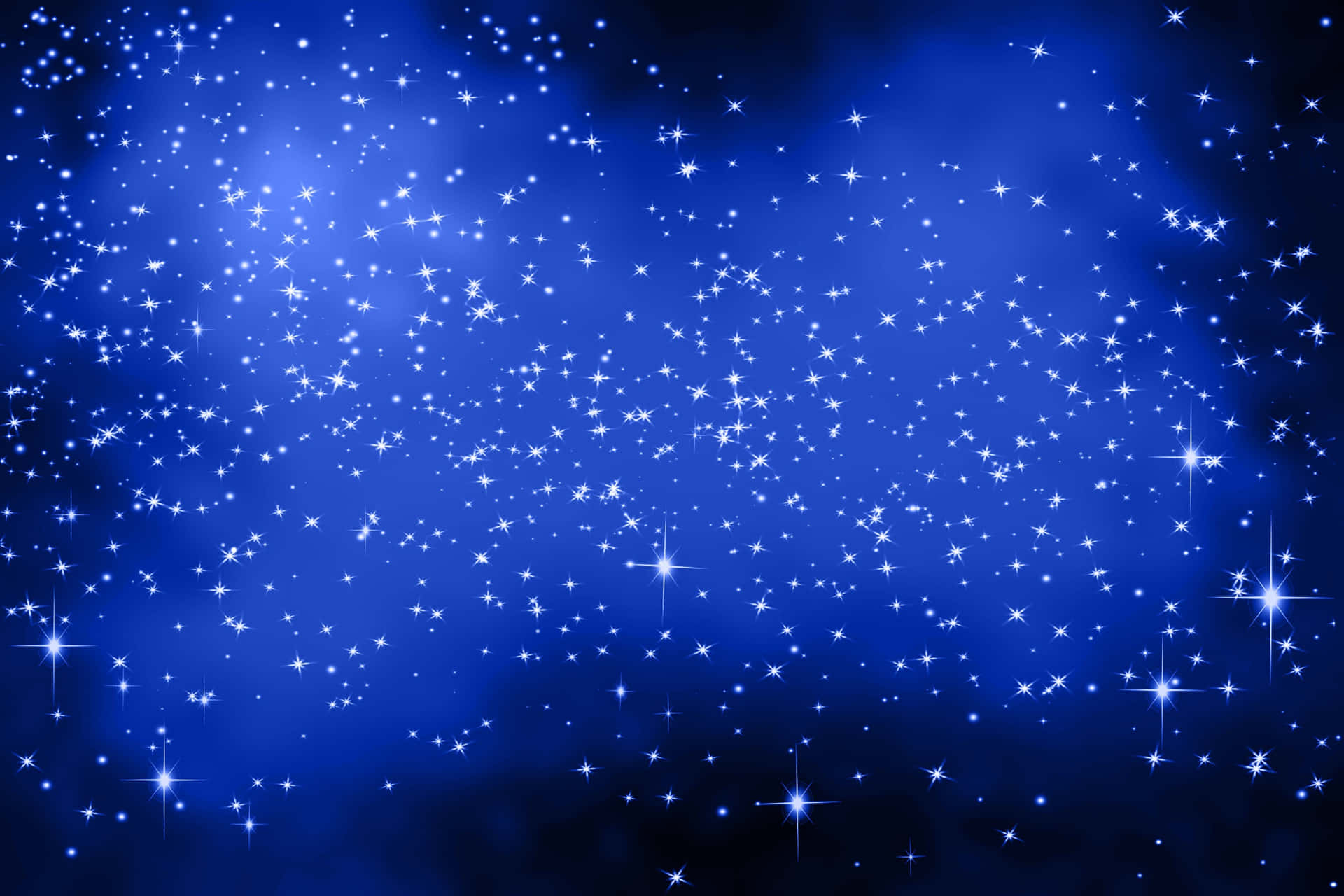 深藍色夜空中閃爍的星星，帶有柔和的光芒。