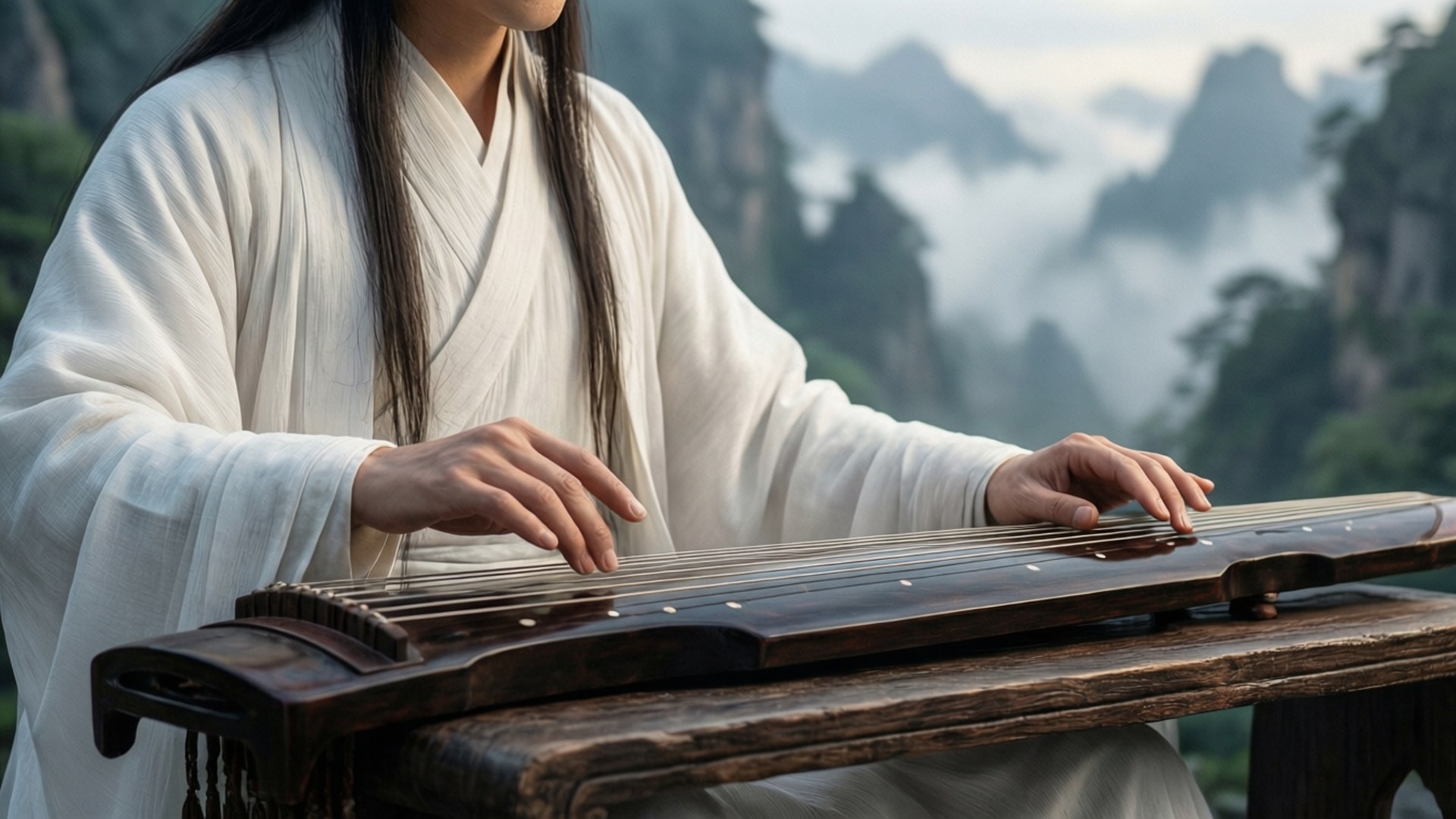 藍忘機古琴靜謐 壁紙