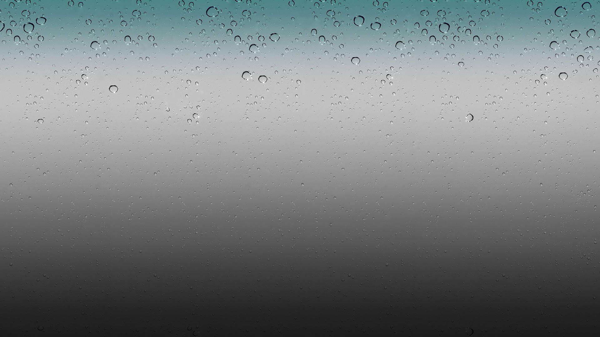 窗上的雨滴，從藍綠色到灰色的漸變。