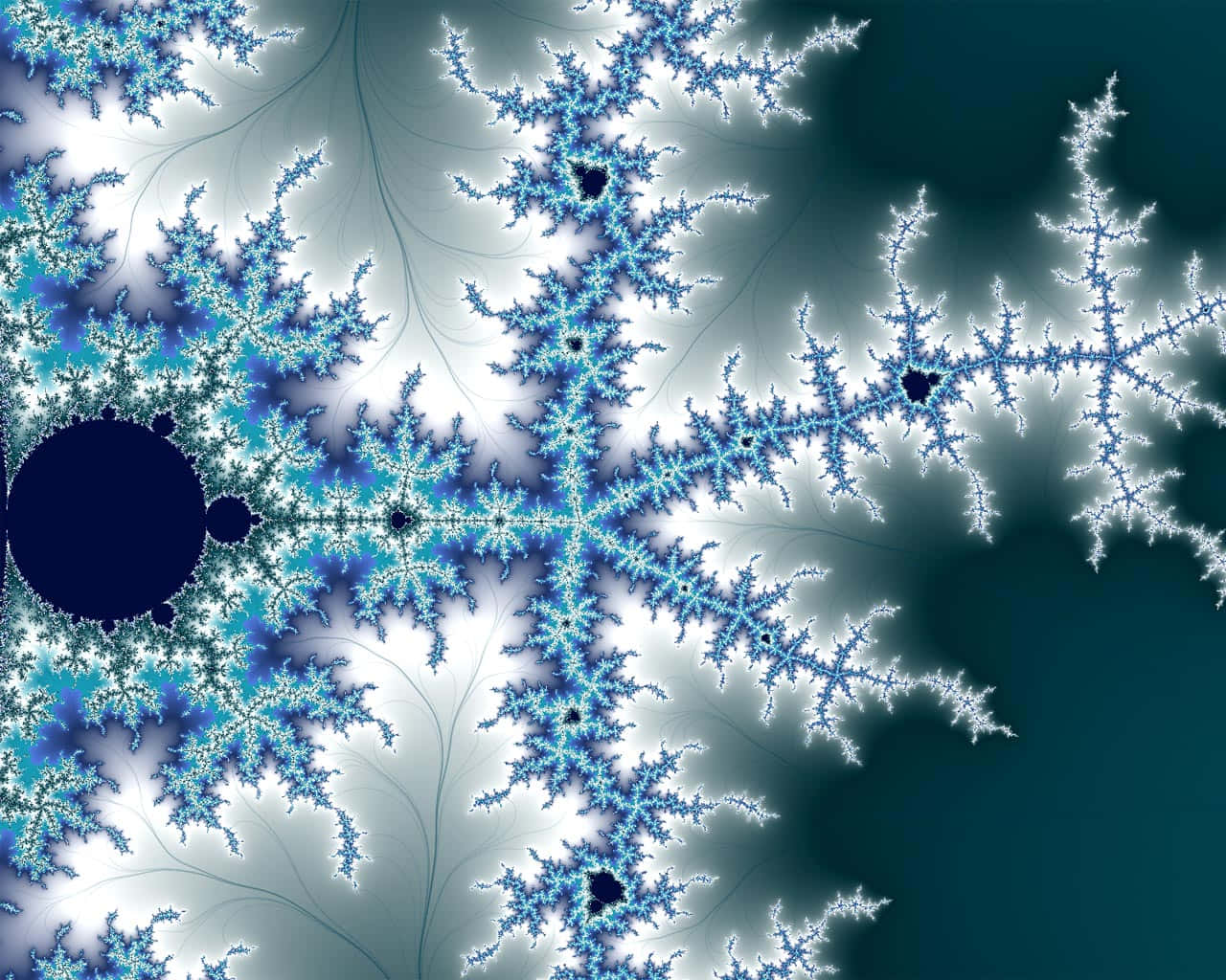 藍白雪花圖案配藍色背景 壁紙
