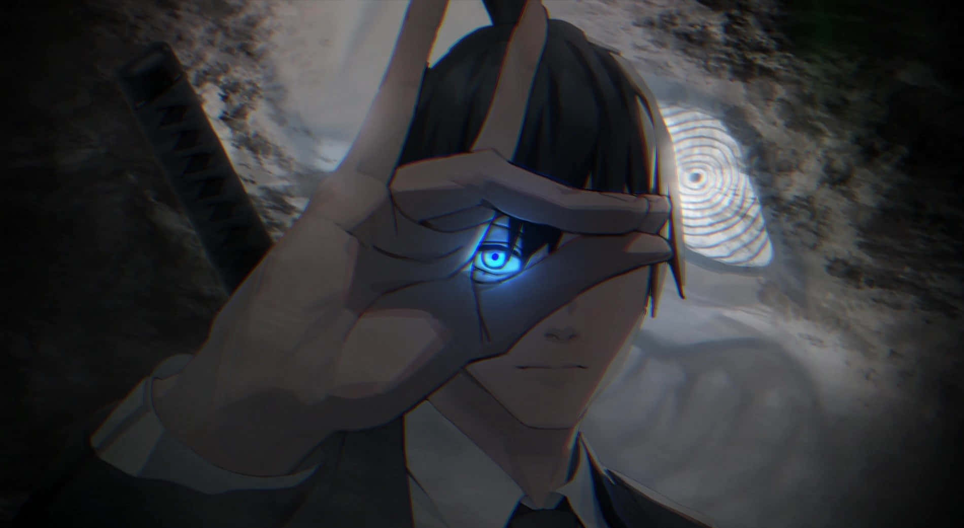 藍眼睛男子舉起手 壁紙