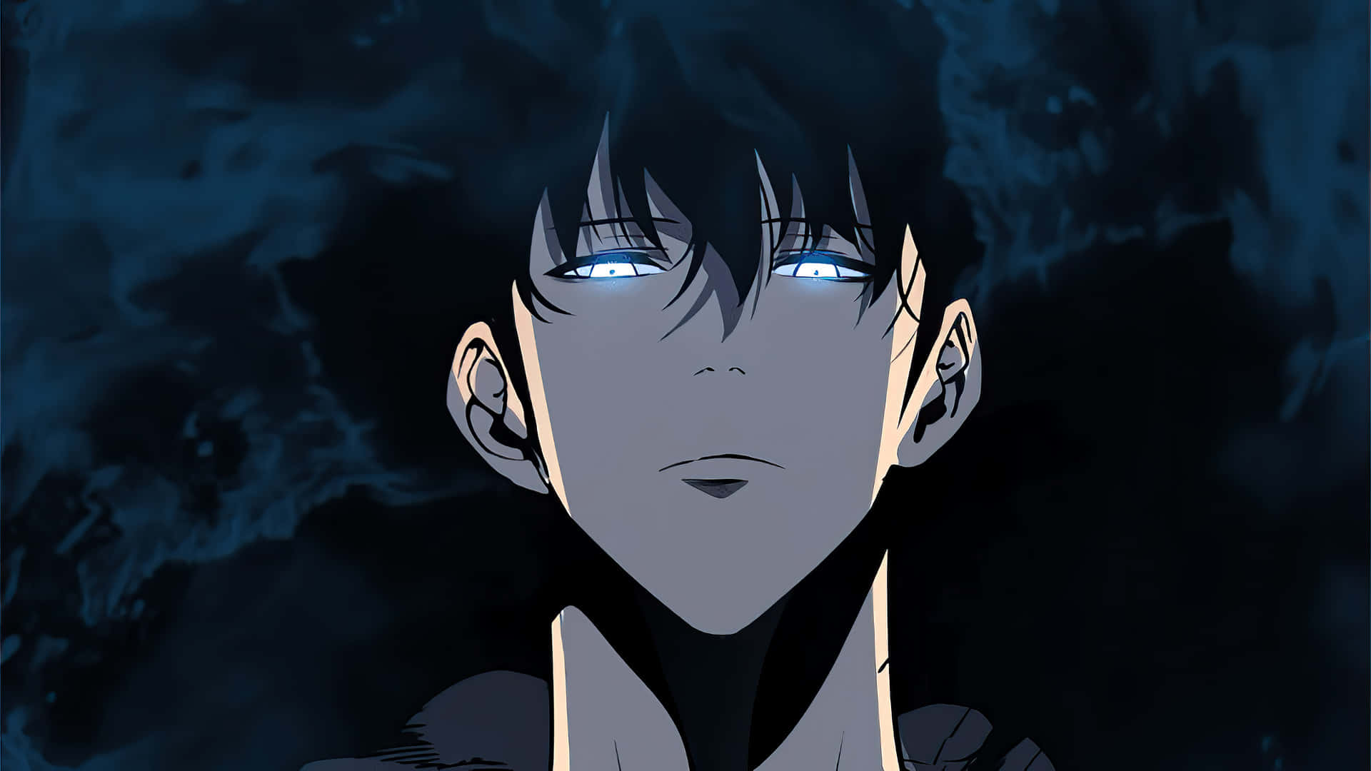 藍眼黑髮男子 壁紙