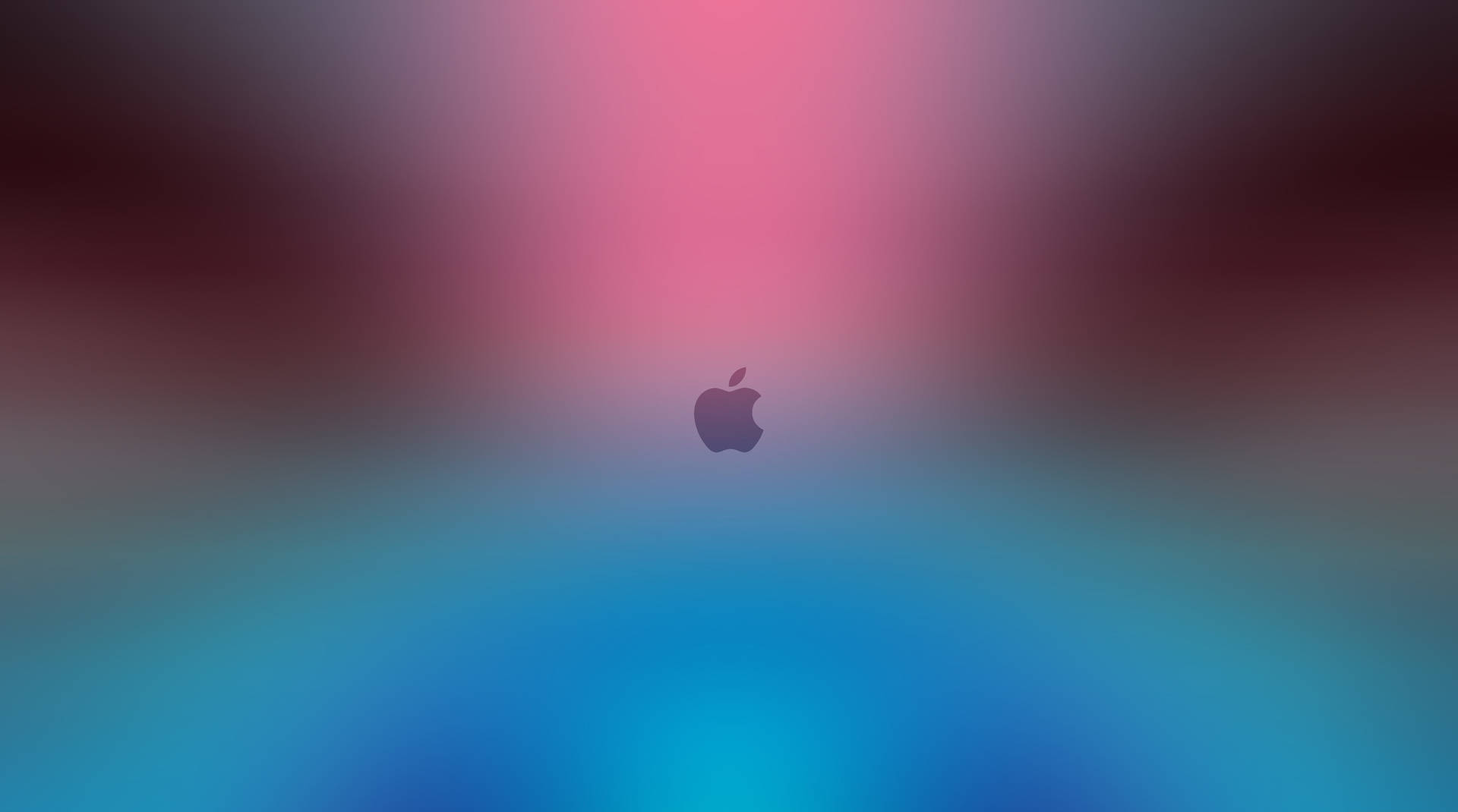 Apple標誌在粉紅和藍色漸變背景上
