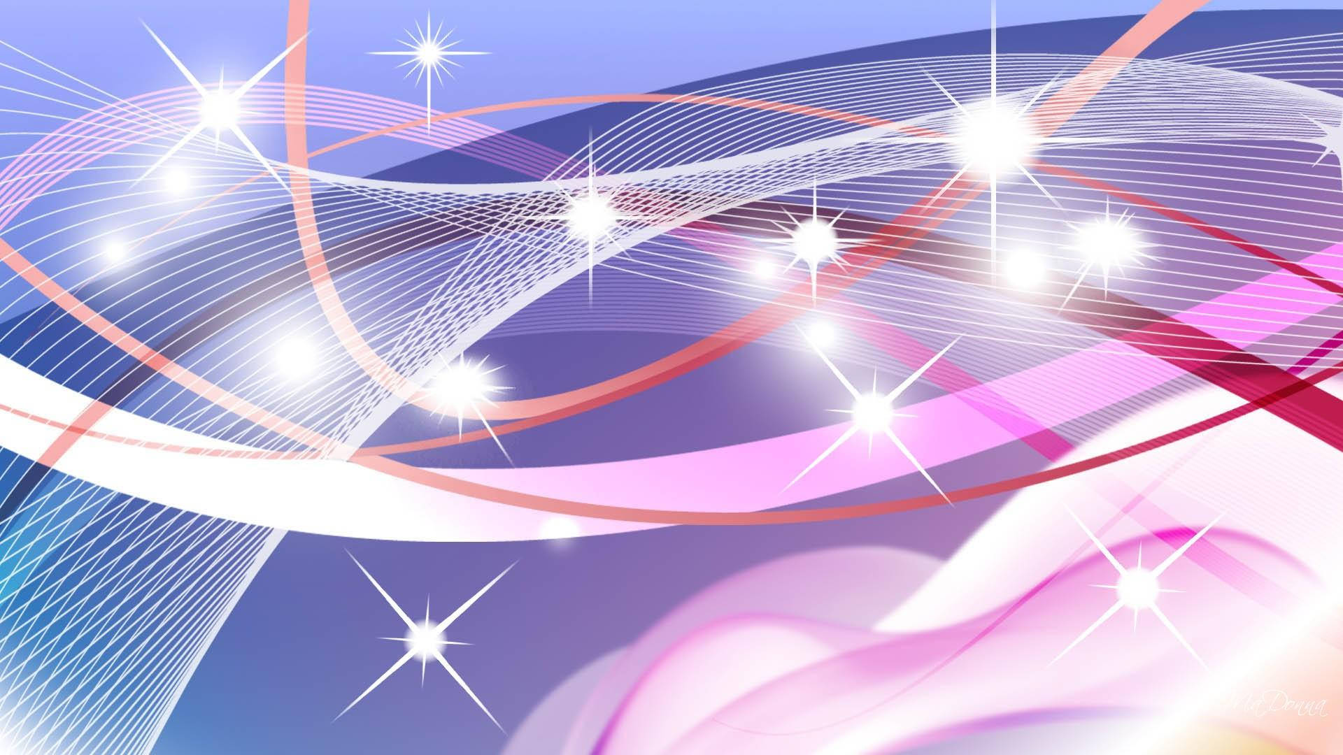 動態的數位漩渦，帶有粉紅、紫色和藍色的發光星爆。