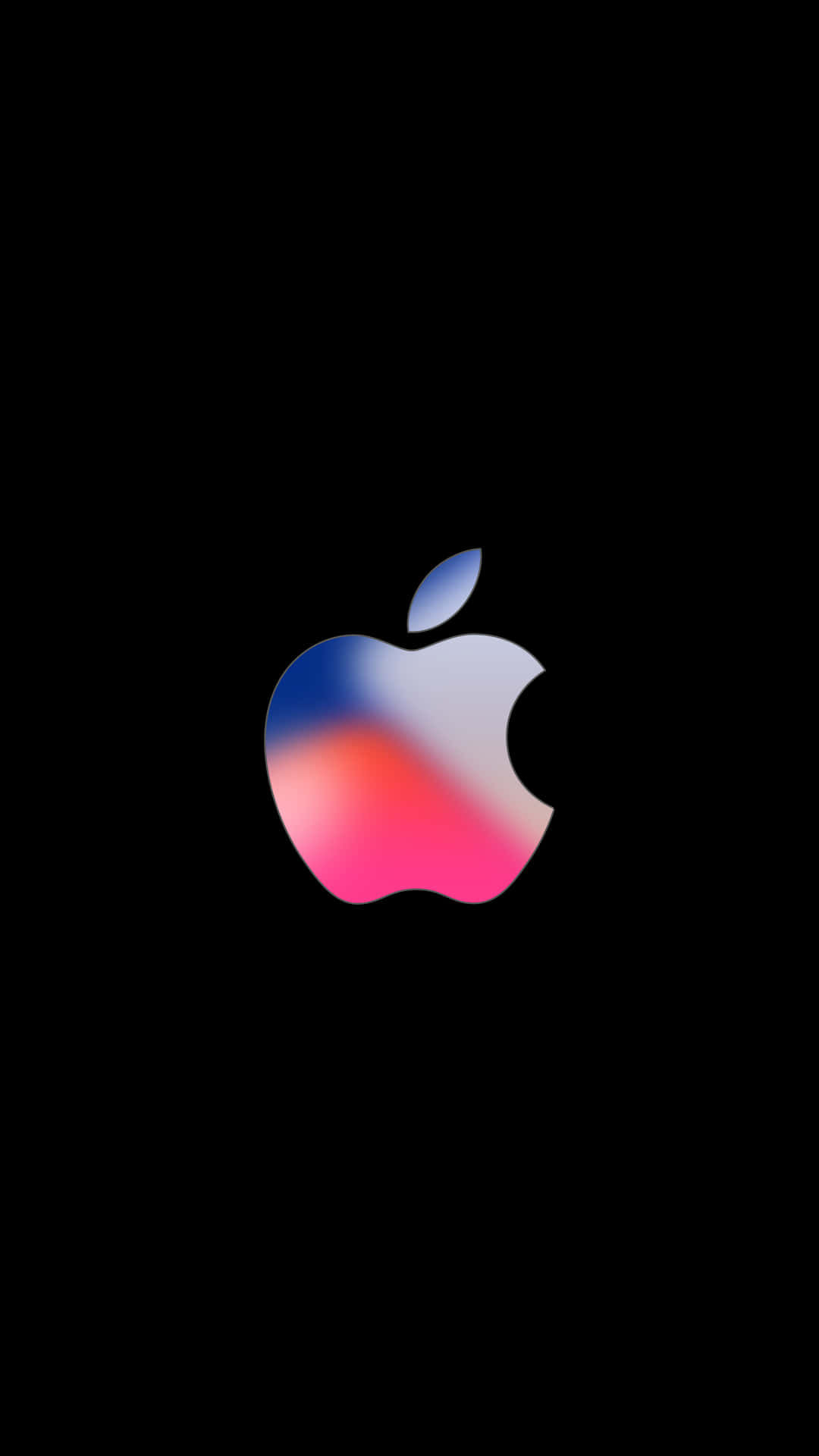 黑色背景上帶有彩色漸變的Apple標誌