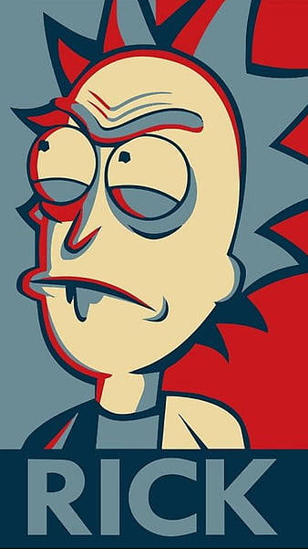 卡通角色 Rick Sanchez，擁有疲憊的眼睛和尖刺頭髮。