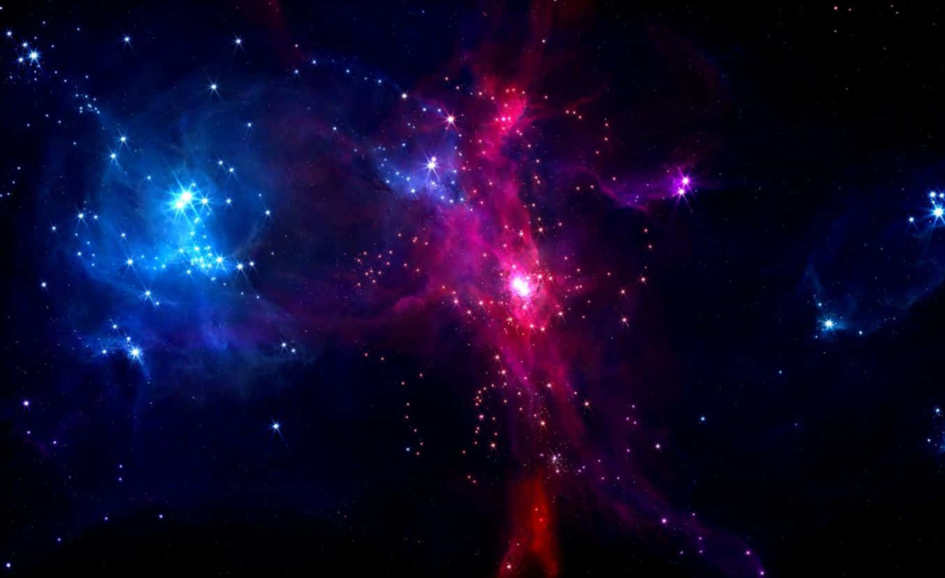 深空中的彩色星雲和星星
