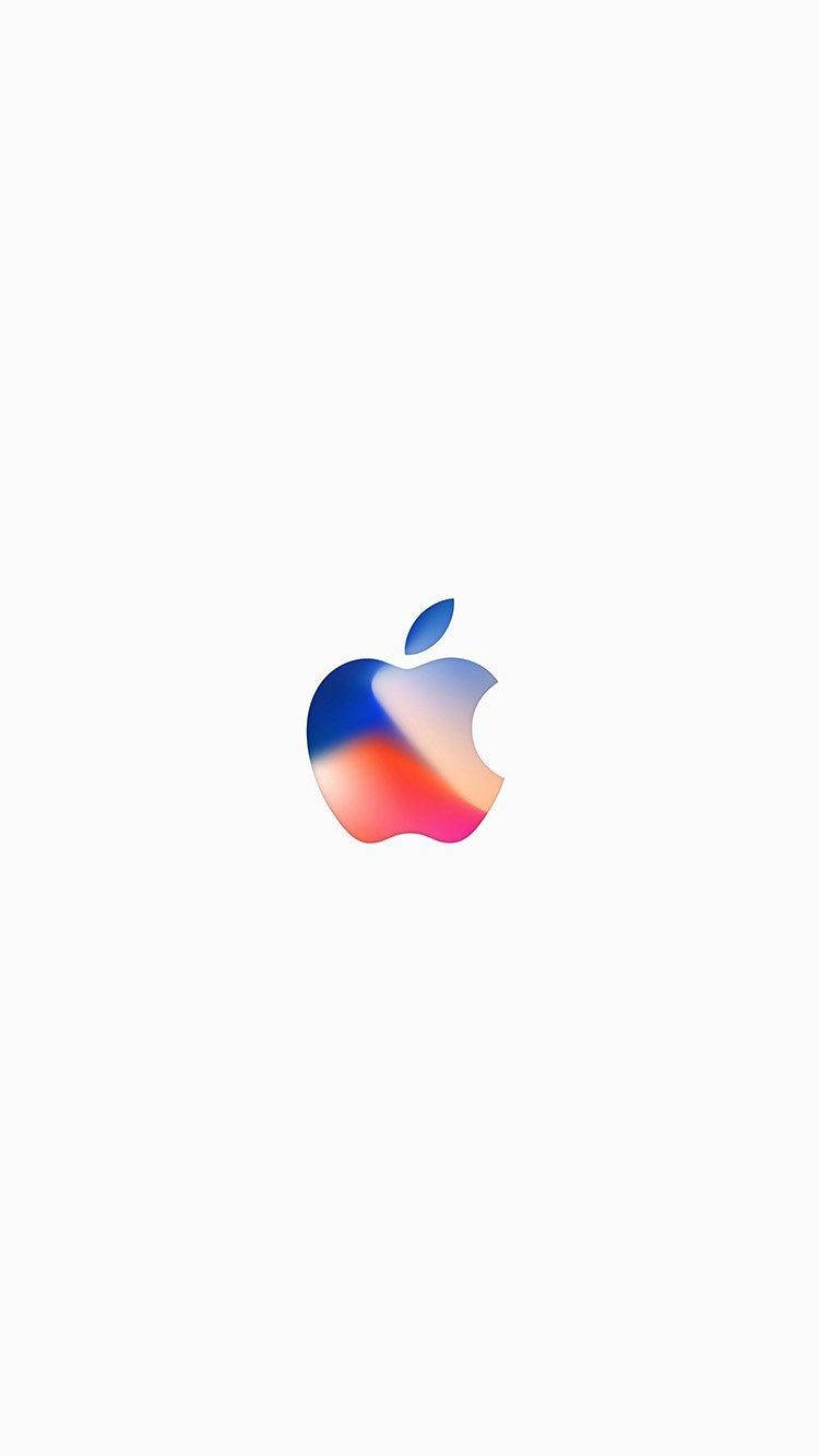 白色背景上帶有彩色漸變的Apple標誌
