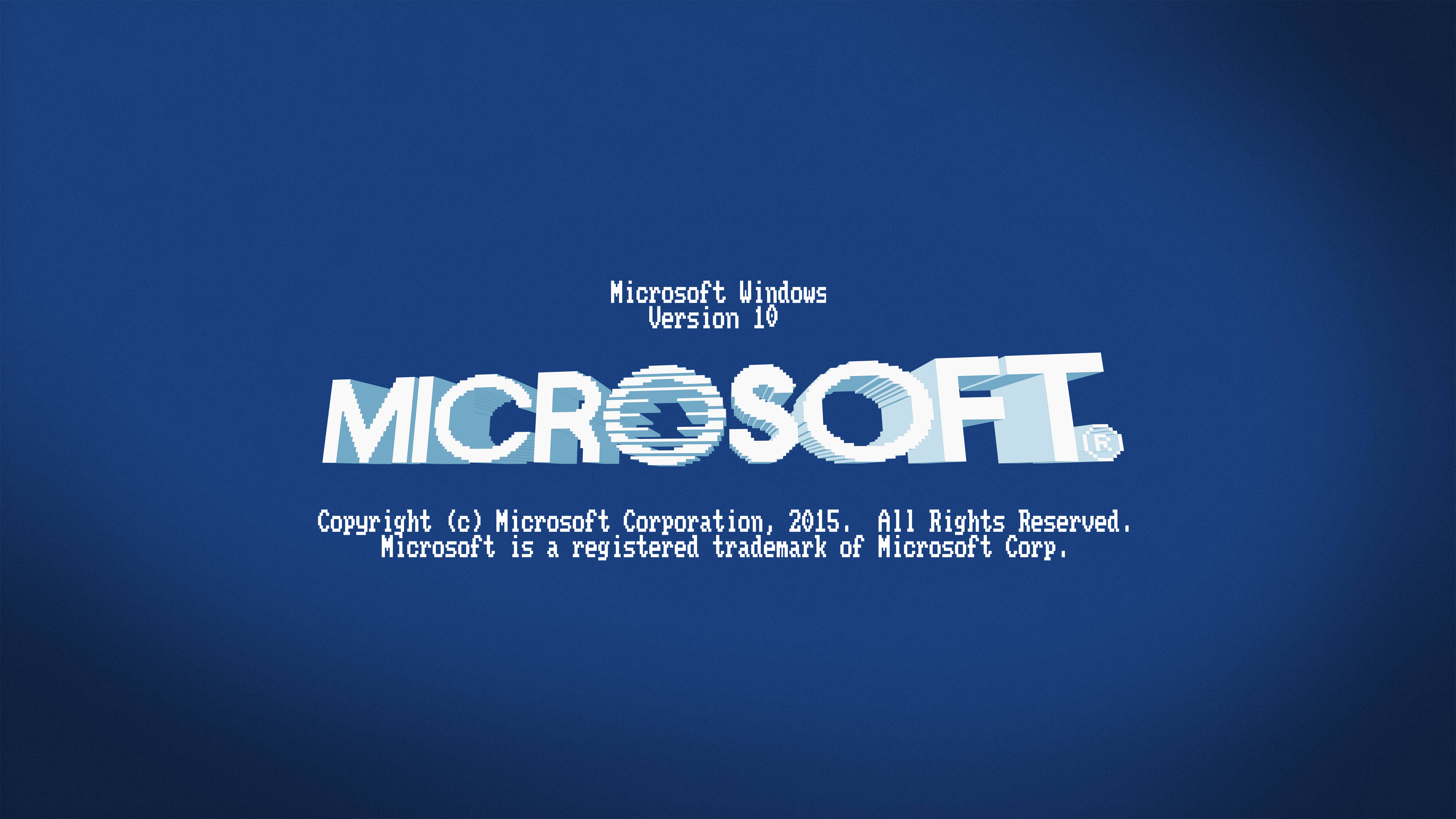 藍色 Microsoft Windows 10 高畫質 壁紙 — Microsoft Windows 版本 10 啟動畫面，白色文字在漸變藍色背景上。