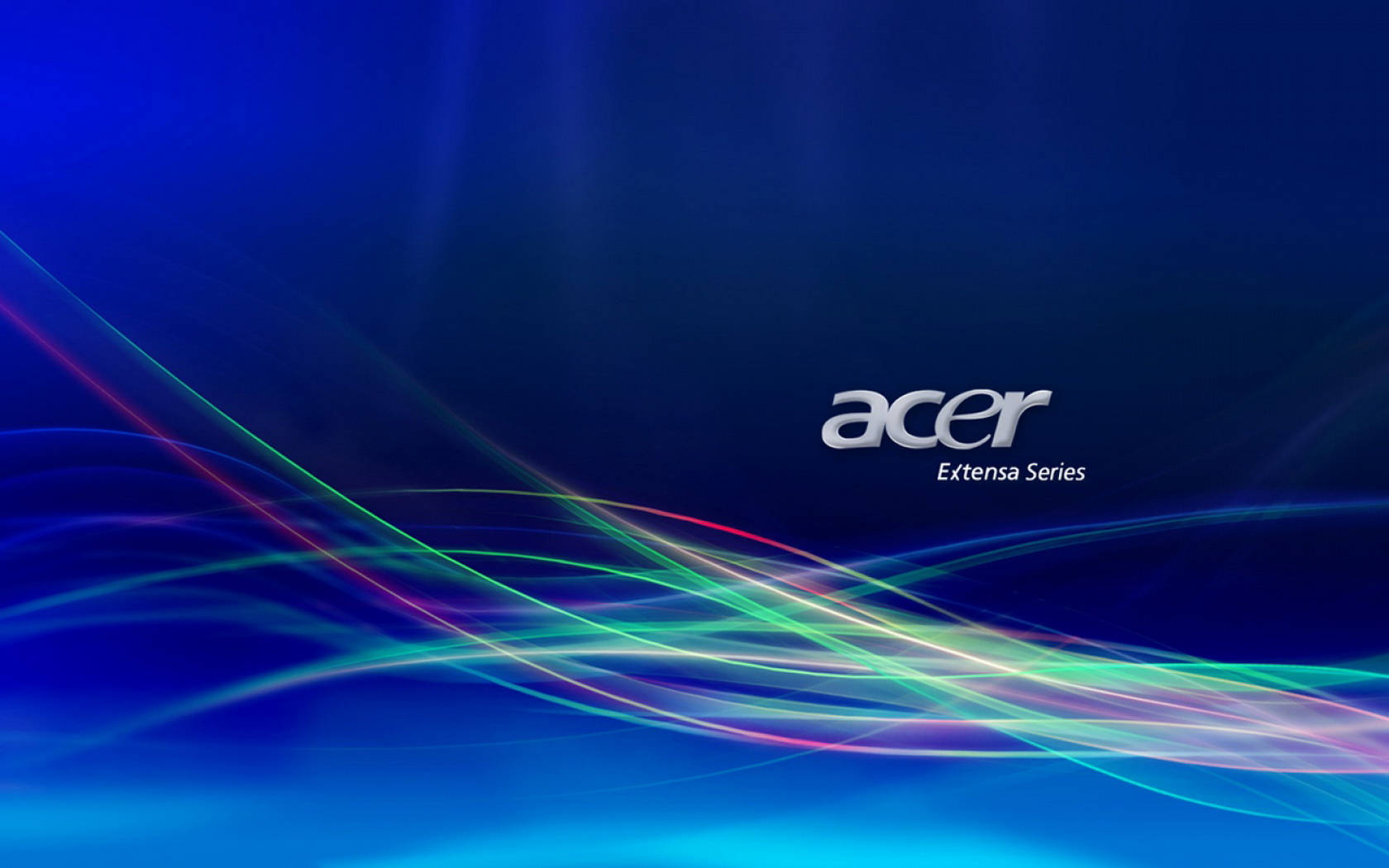 Acer Extensa Series 標誌，帶有在藍色背景上流動的彩色光跡。