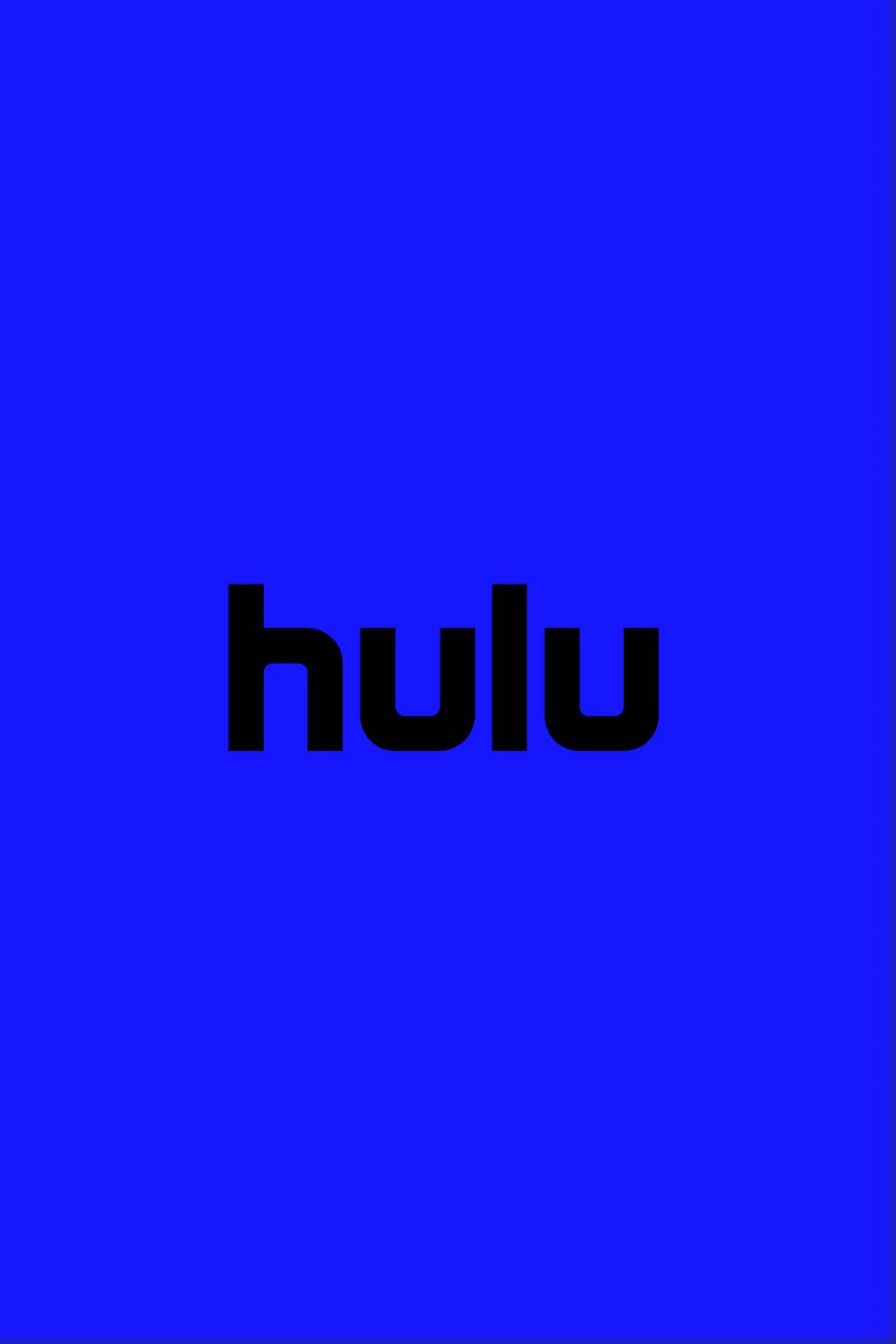 藍色Hulu標誌 壁紙 — 大膽的黑色 Hulu 標誌居中在充滿活力的皇家藍色背景上。