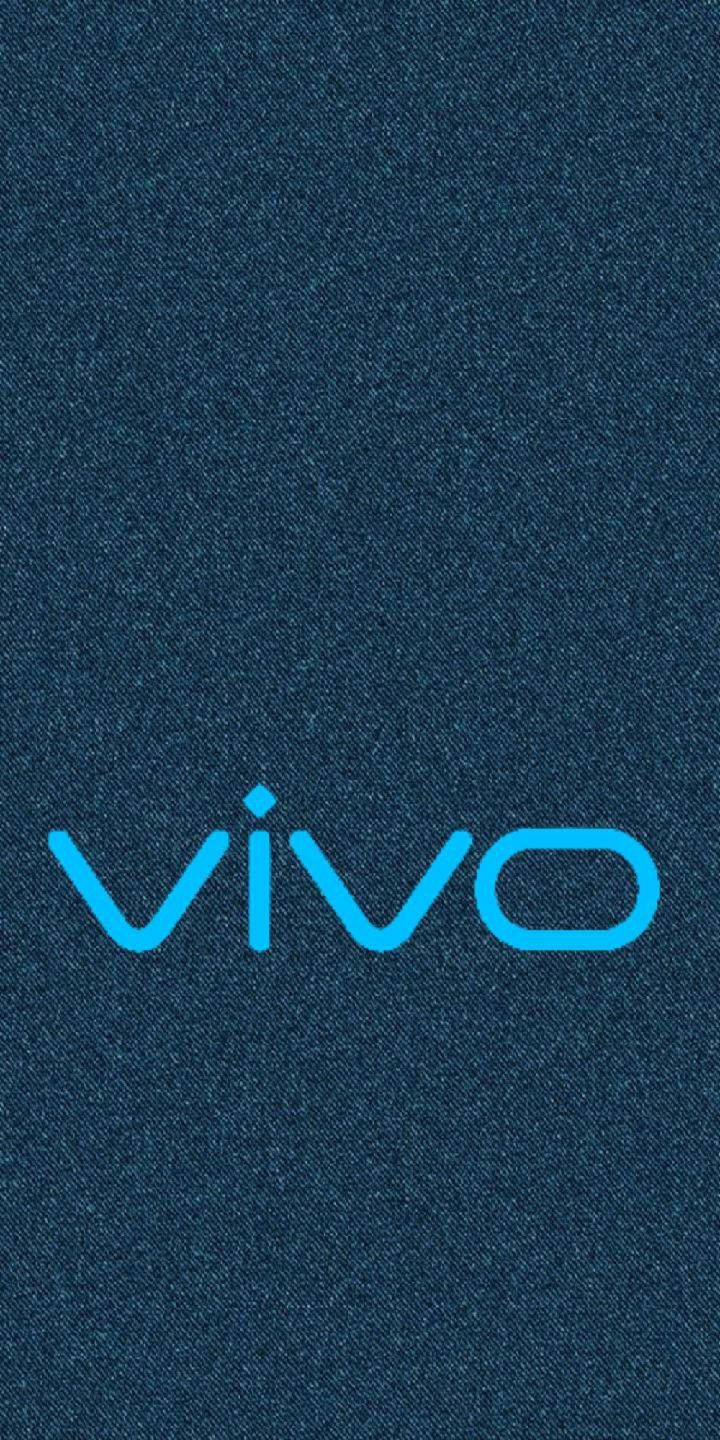 Vivo品牌標誌在牛仔布紋理背景上