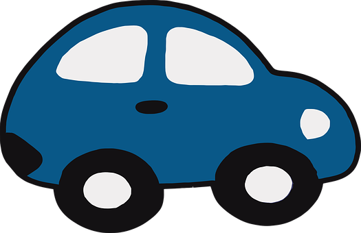 藍色卡通汽車圖案