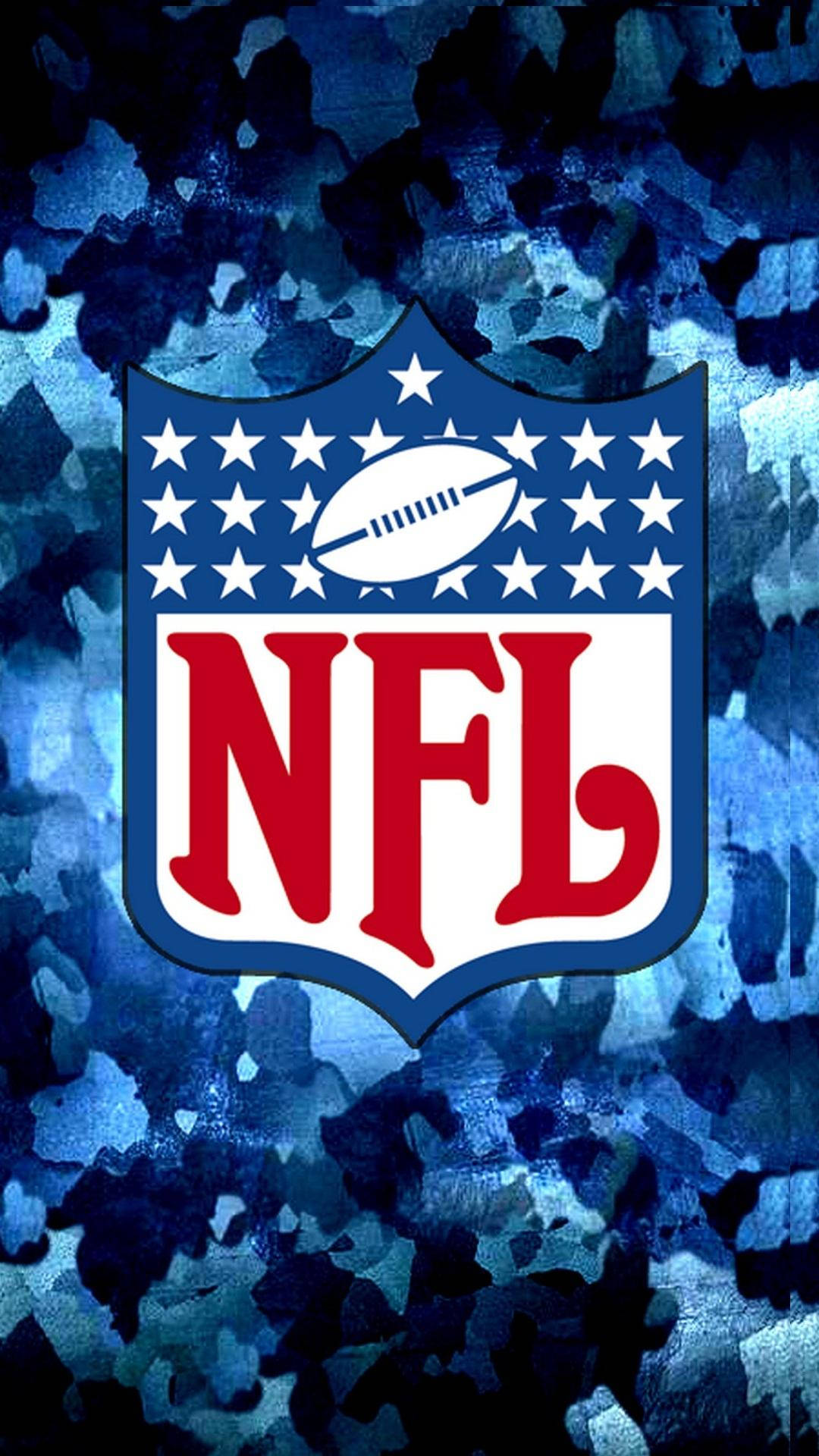 藍色迷彩背景上的NFL標誌