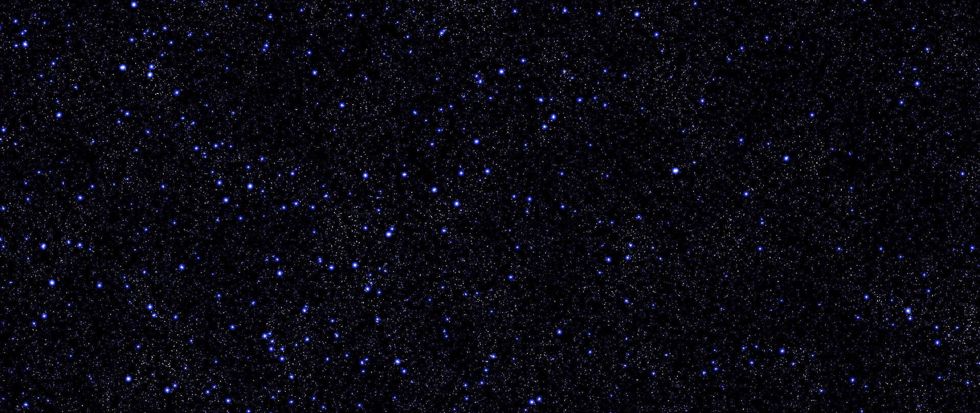黑色背景上充滿發光藍色星星的星空夜空。