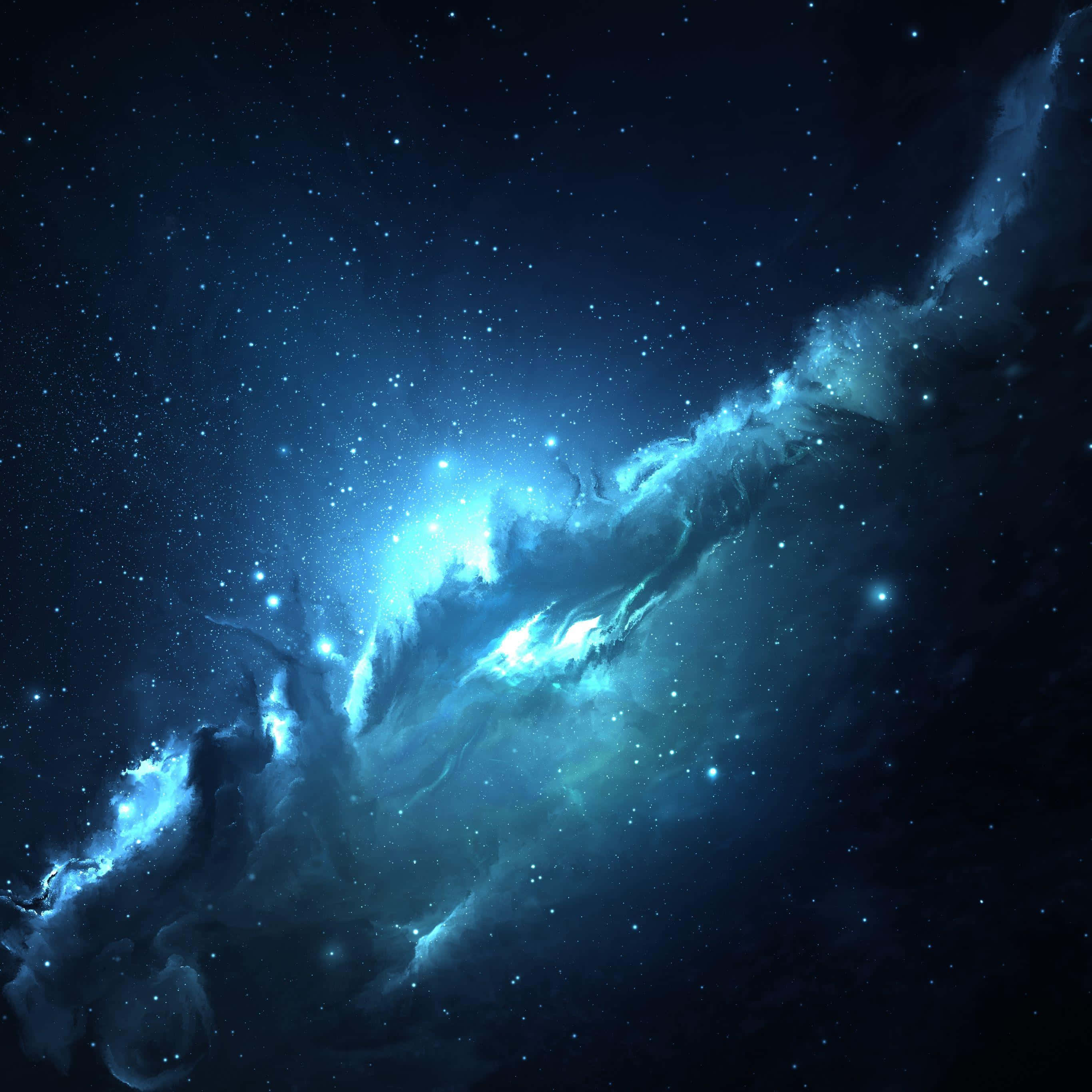藍色星空與星雲 壁紙