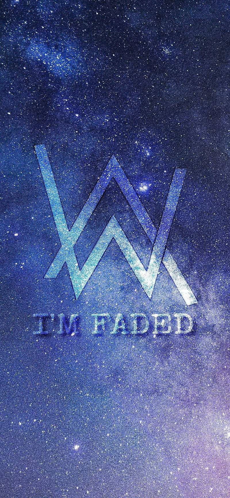 帶有AW標誌和文字I'M FADED的星系背景