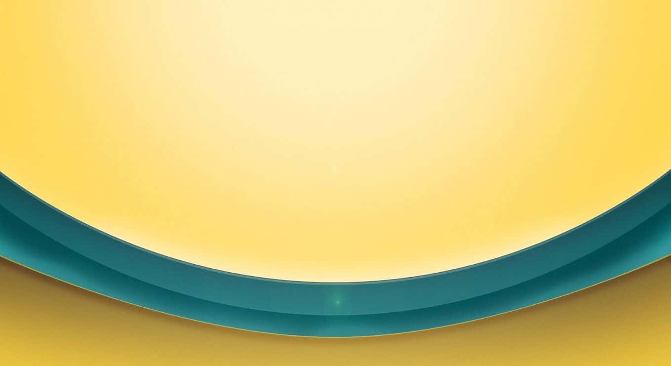 彎曲青綠色帶在黃色漸變抽象背景上 — 簡約美學筆電 壁紙
