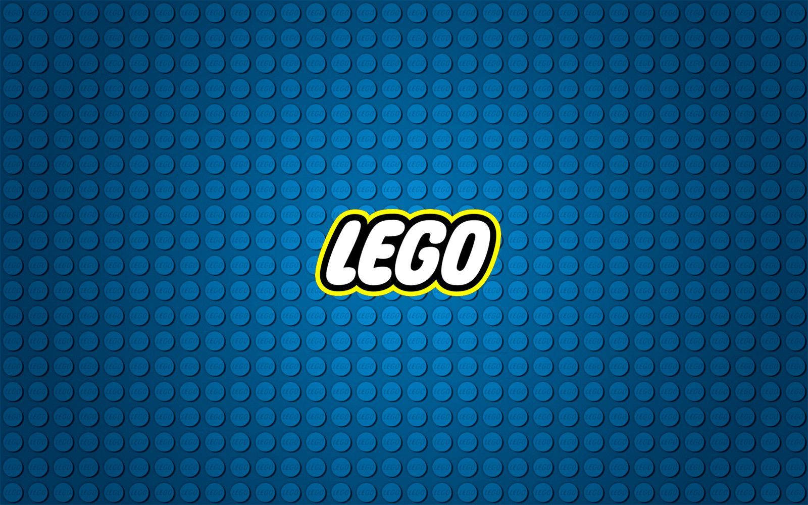 藍色螺柱背景上的LEGO標誌