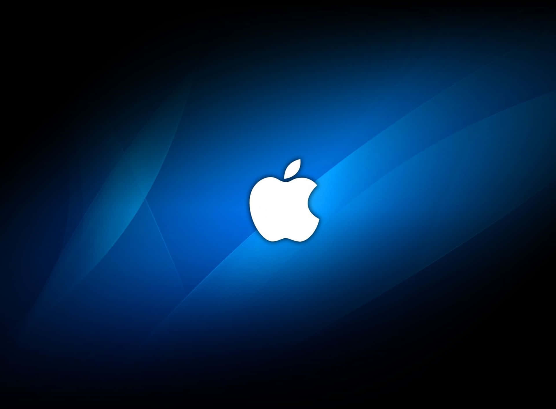 漸變藍色背景上的白色Apple標誌