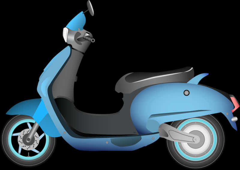 藍色滑板車插圖 壁紙